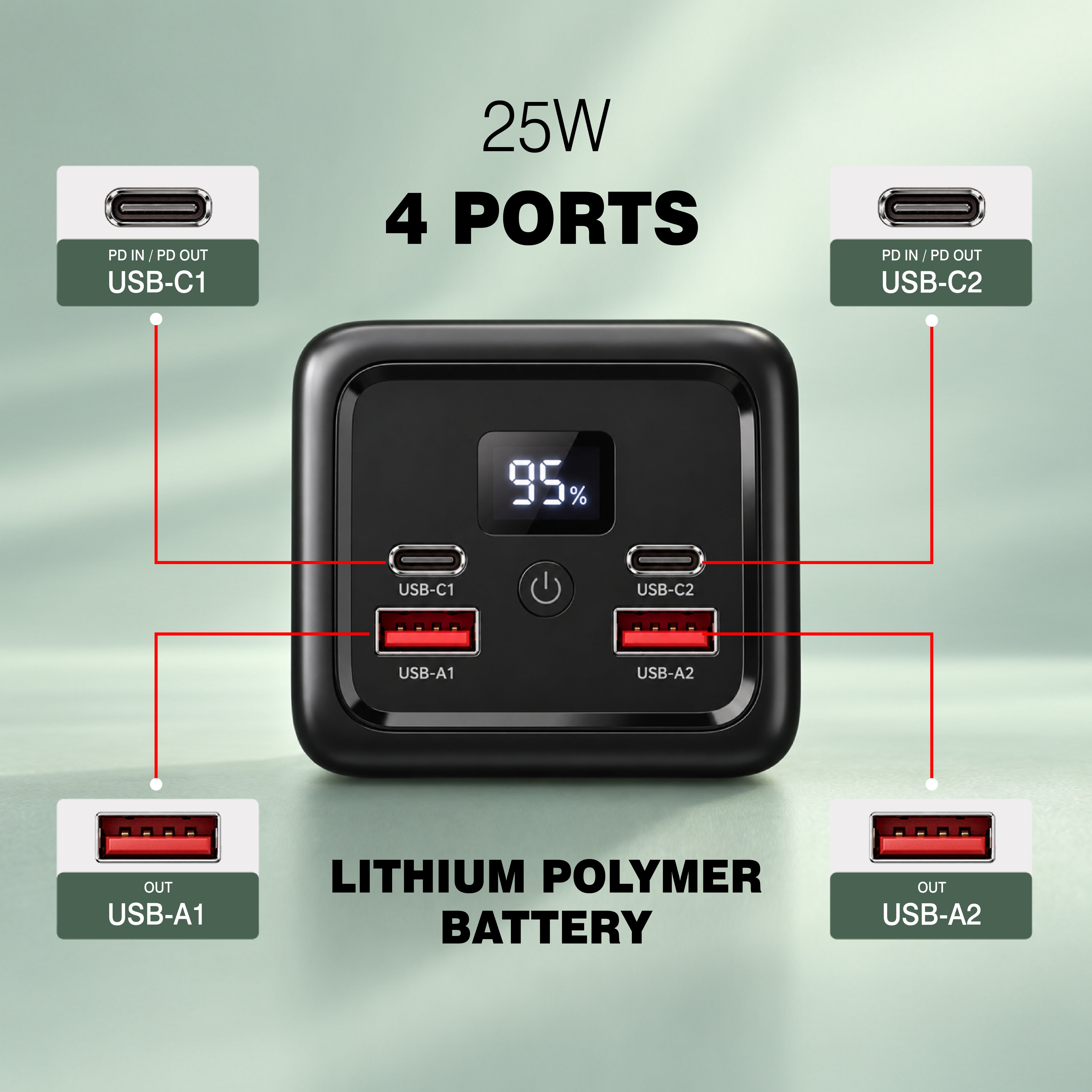 ERD PB-193 Power Bank 40000 mAh (25W)