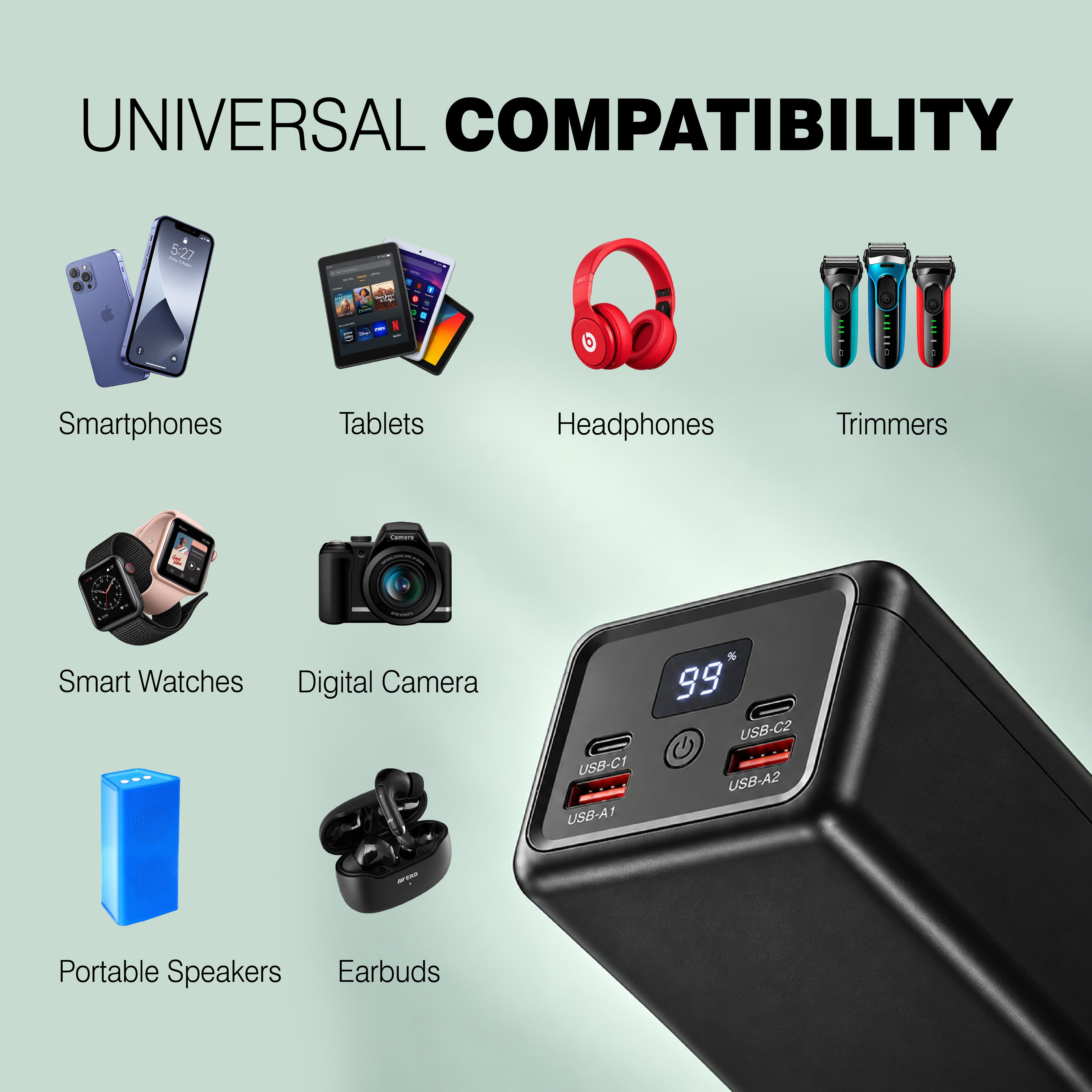 ERD PB-193 Power Bank 40000 mAh (25W)