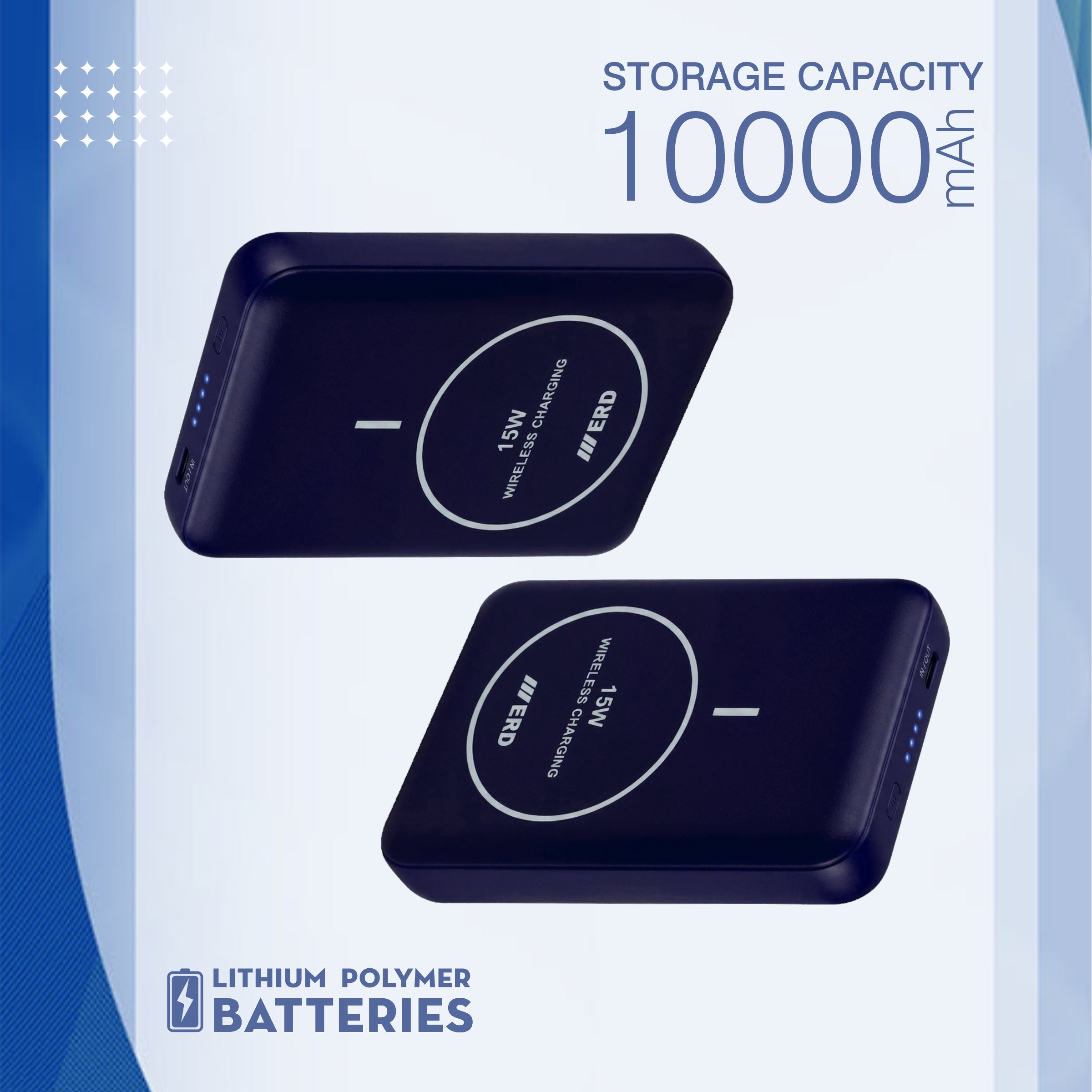 ERD PB-180 Power Bank 10000 mAh (25W) with 15W Wireless Charging
