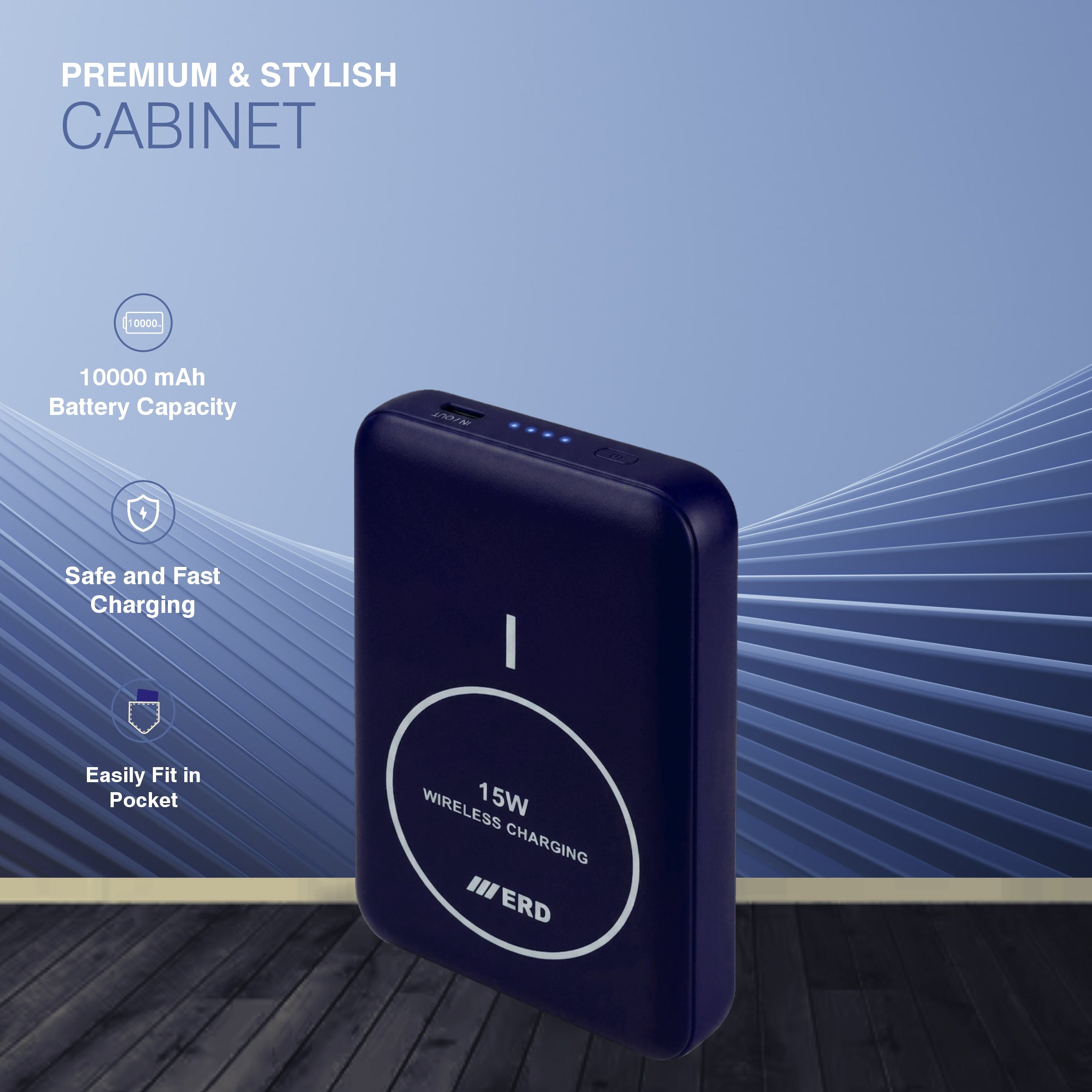 ERD PB-180 Power Bank 10000 mAh (25W) with 15W Wireless Charging