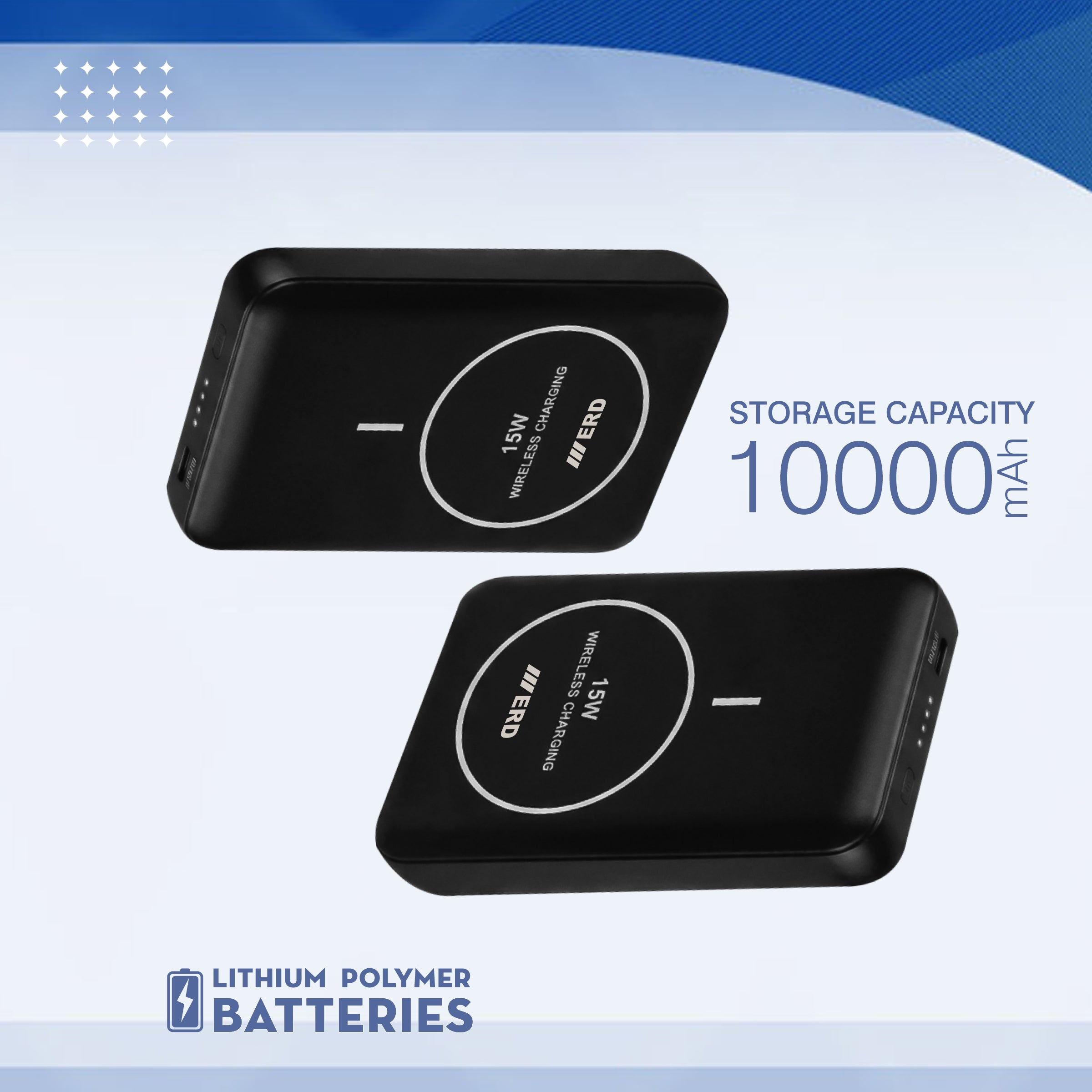 ERD PB-180 Power Bank 10000 mAh (25W) with 15W Wireless Charging