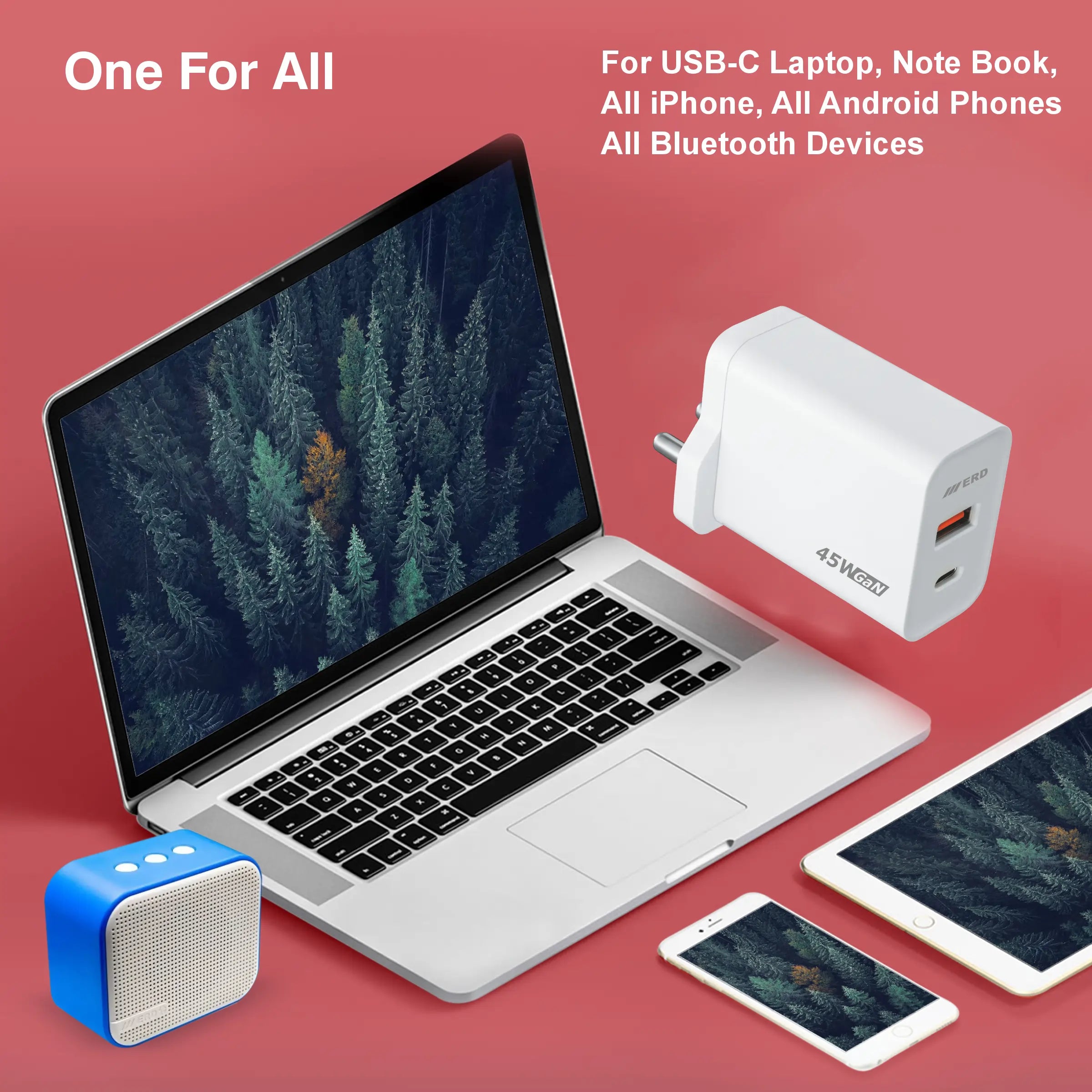 TC-145 USB A+C GaN Charger, PD & All Protocol, 45Watt