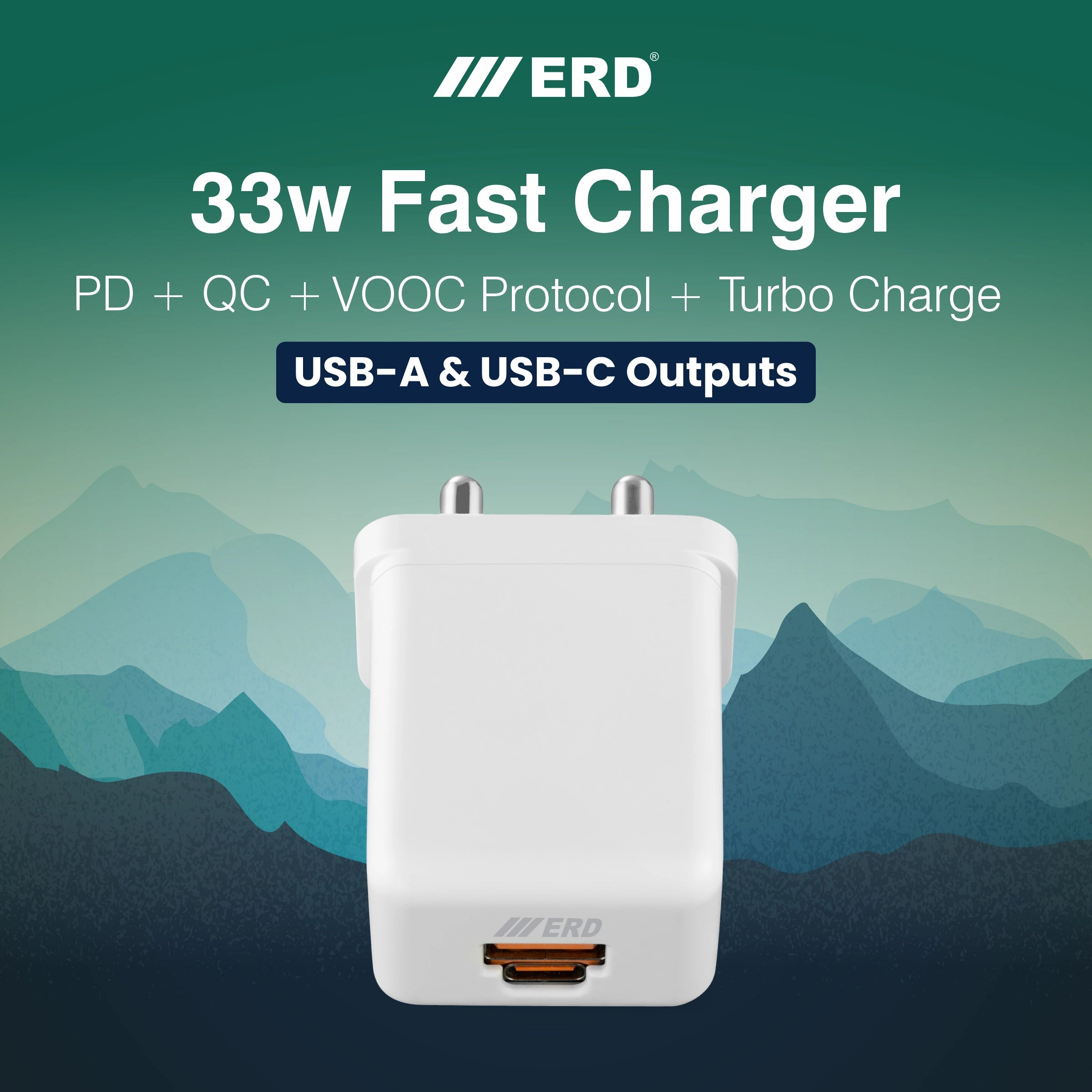 ERD TC-152 PD+QC+VOOC+TURBO Charger 33Watt