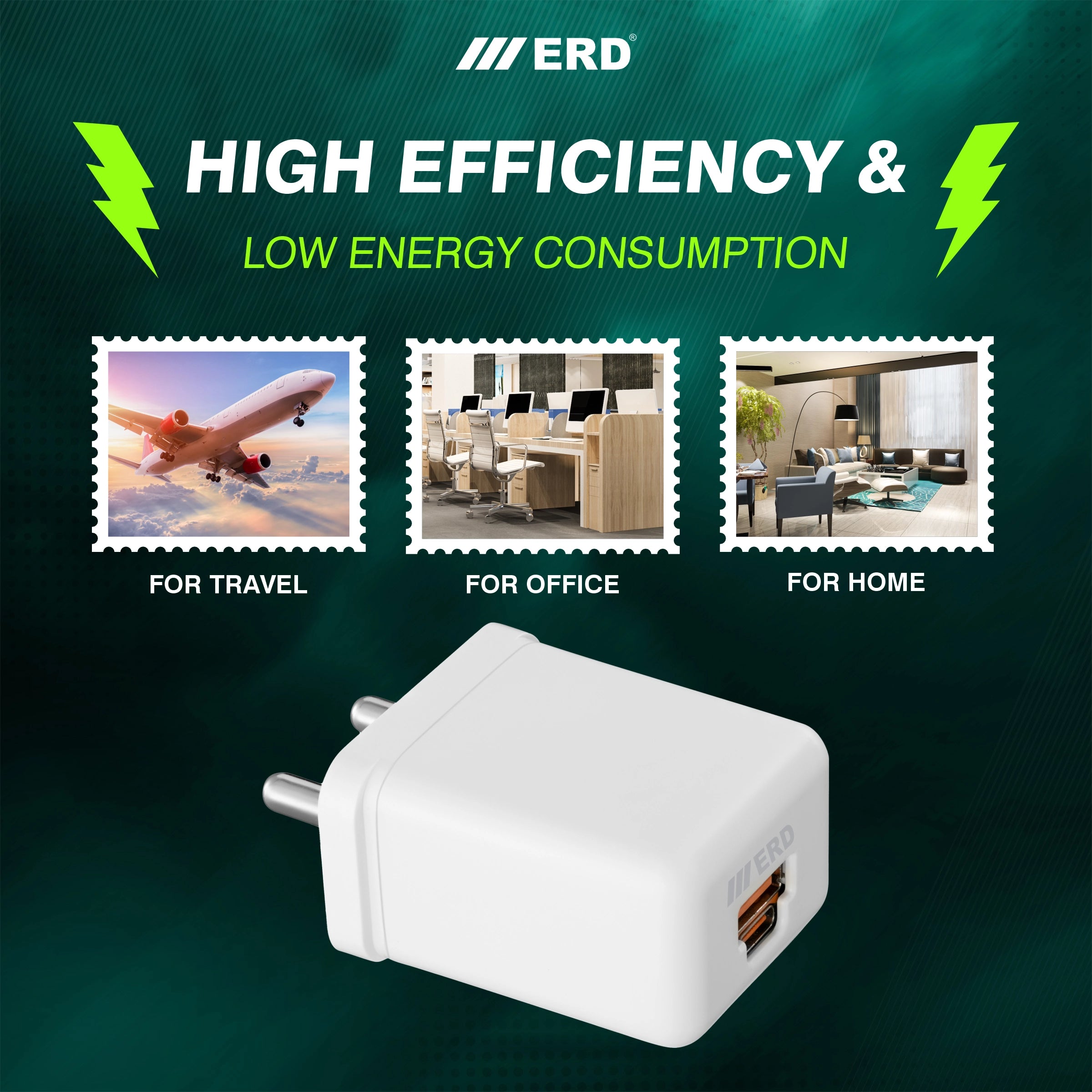 ERD TC-152 PD+QC+VOOC+TURBO Charger 33Watt