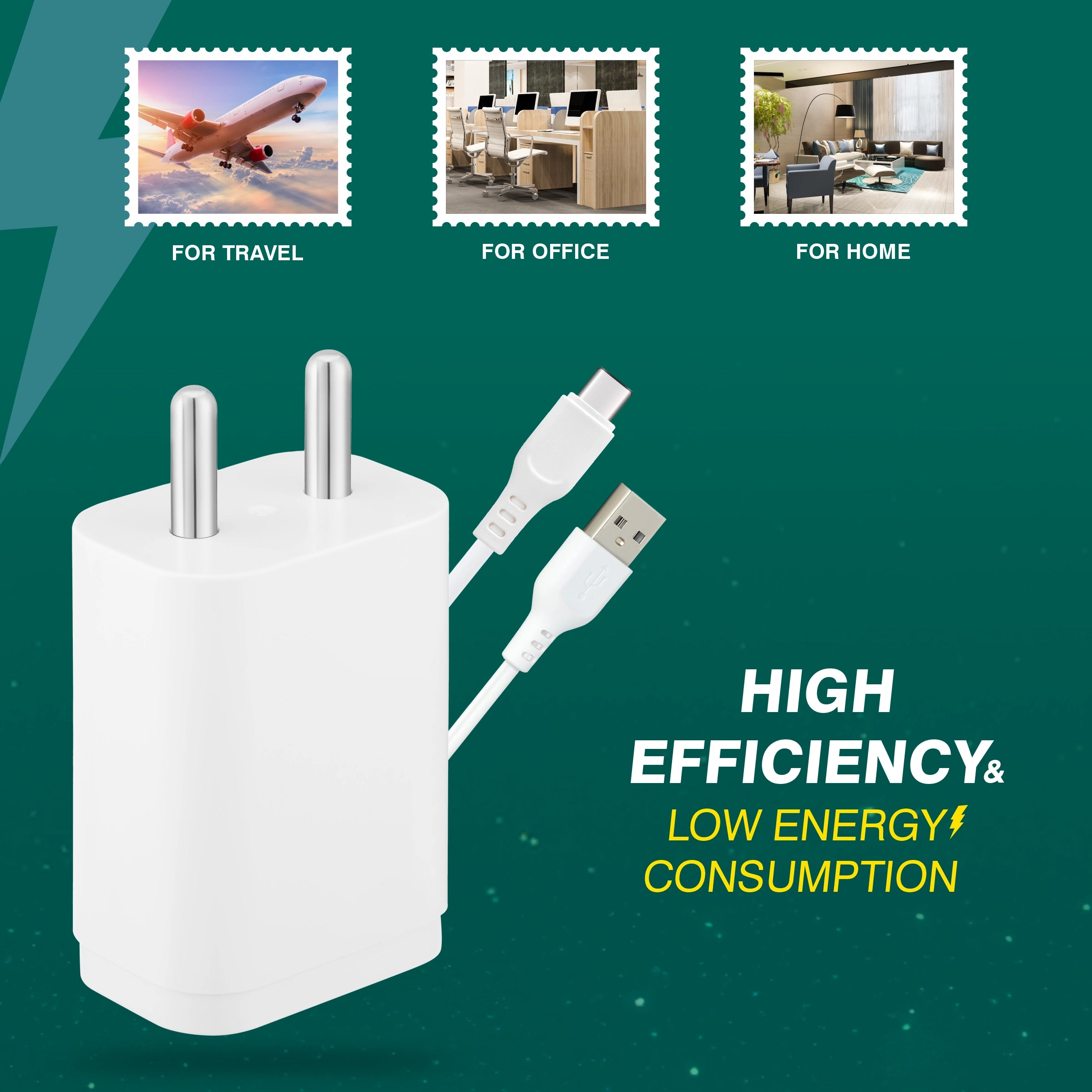 ERD TC-223 CHARGER WITH USB-C VOOK WHT 33W