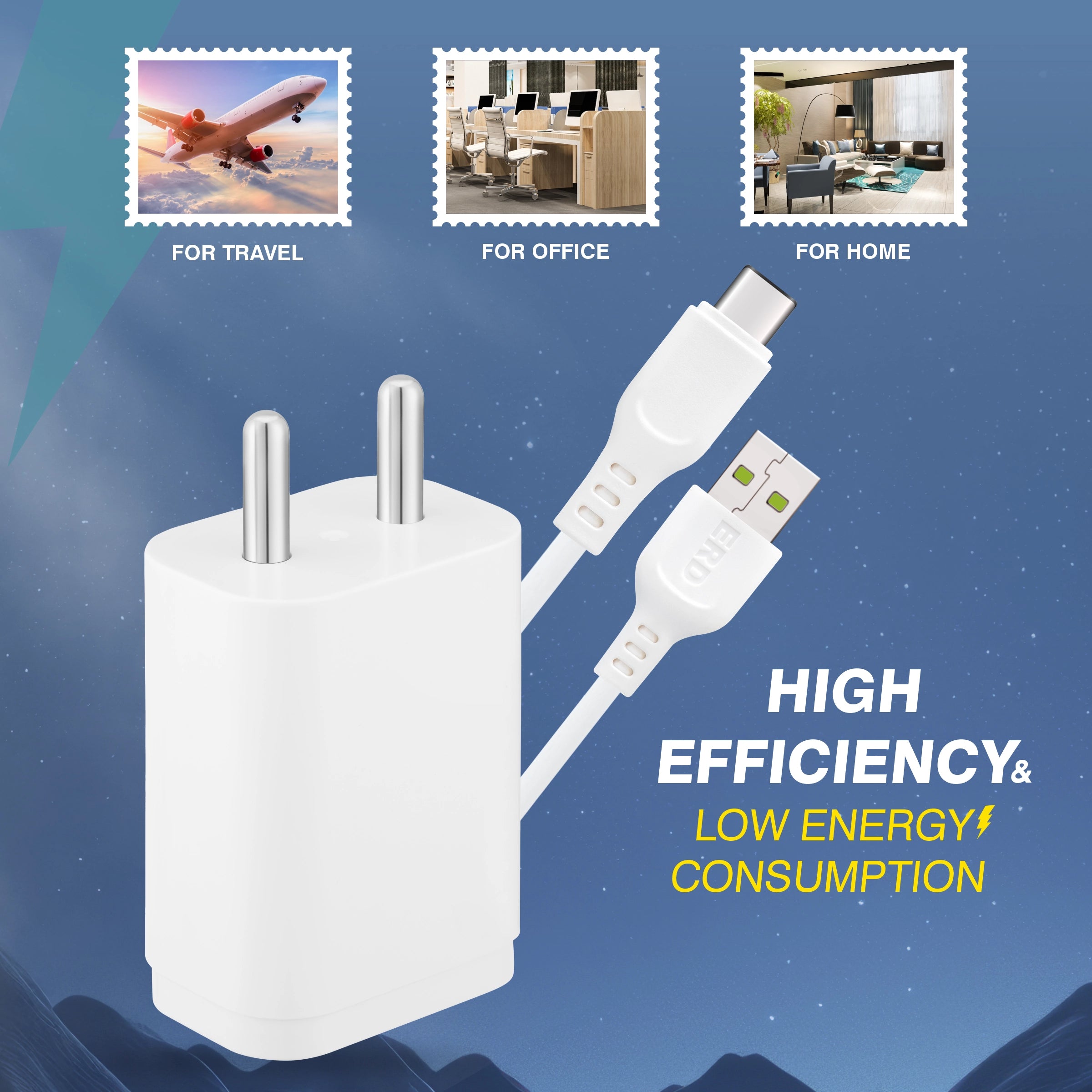 ERD TC-224 CHARGER WITH USB-C FLASH 44W
