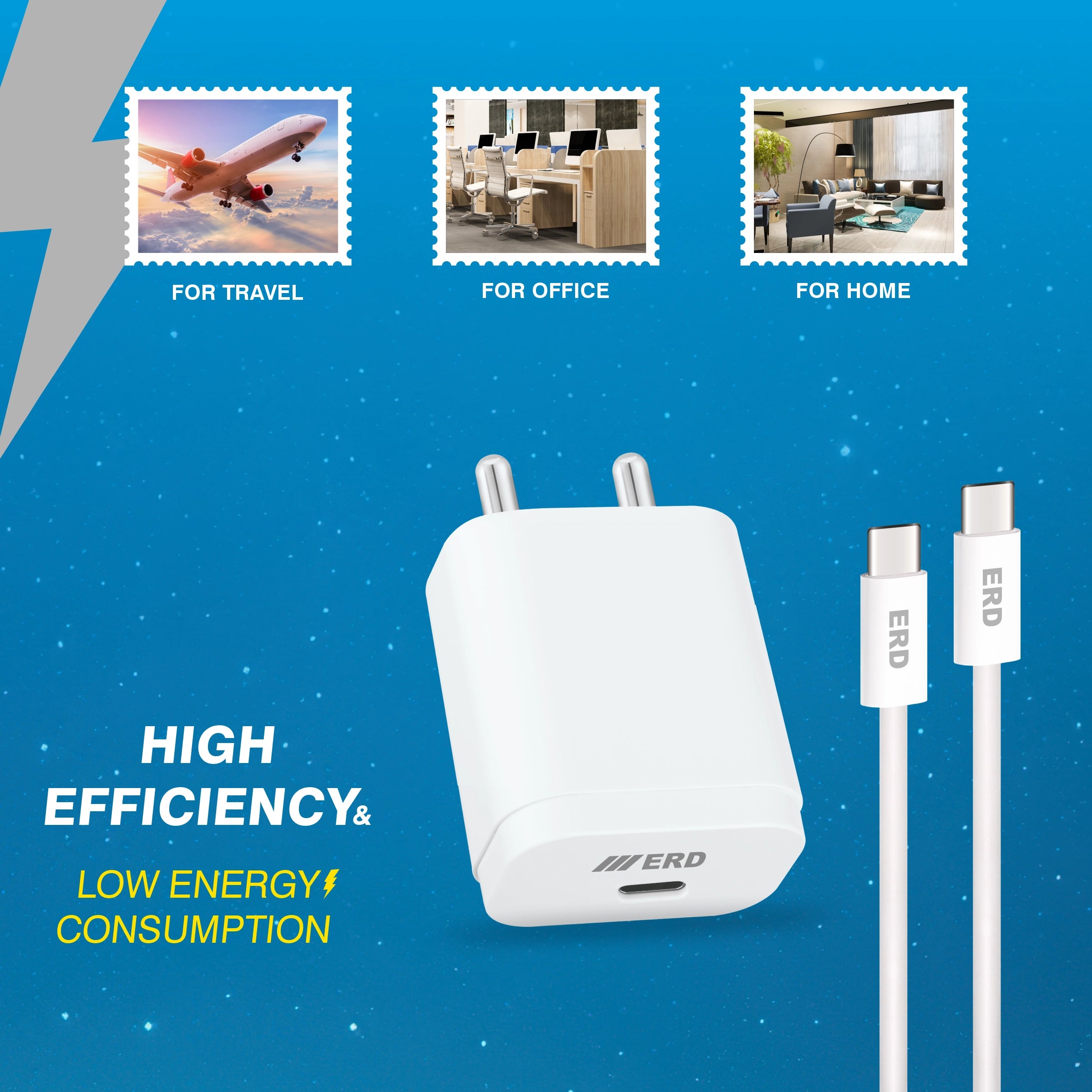 ERD TC-231 CHARGER USB-CTOC IP15 WHT 20W