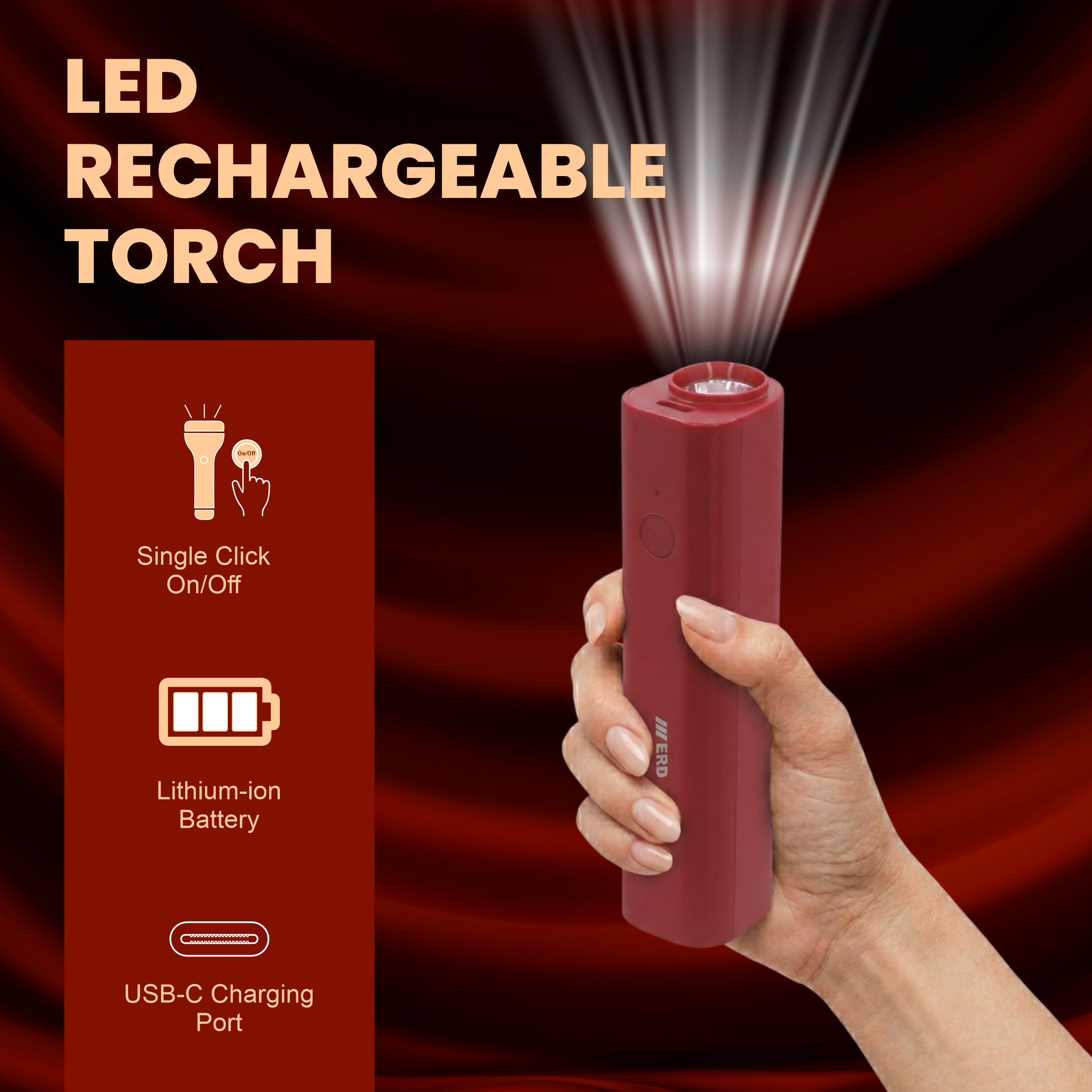 ERD LED RECHARGEABLE TORCH TL-602