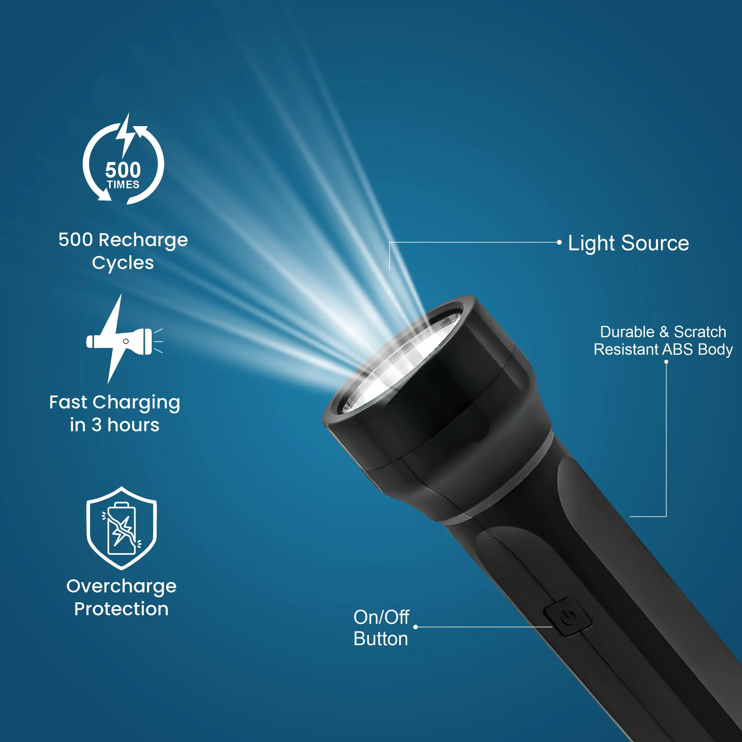 ERD LED RECHARGEABLE TORCH TL-603, 1W