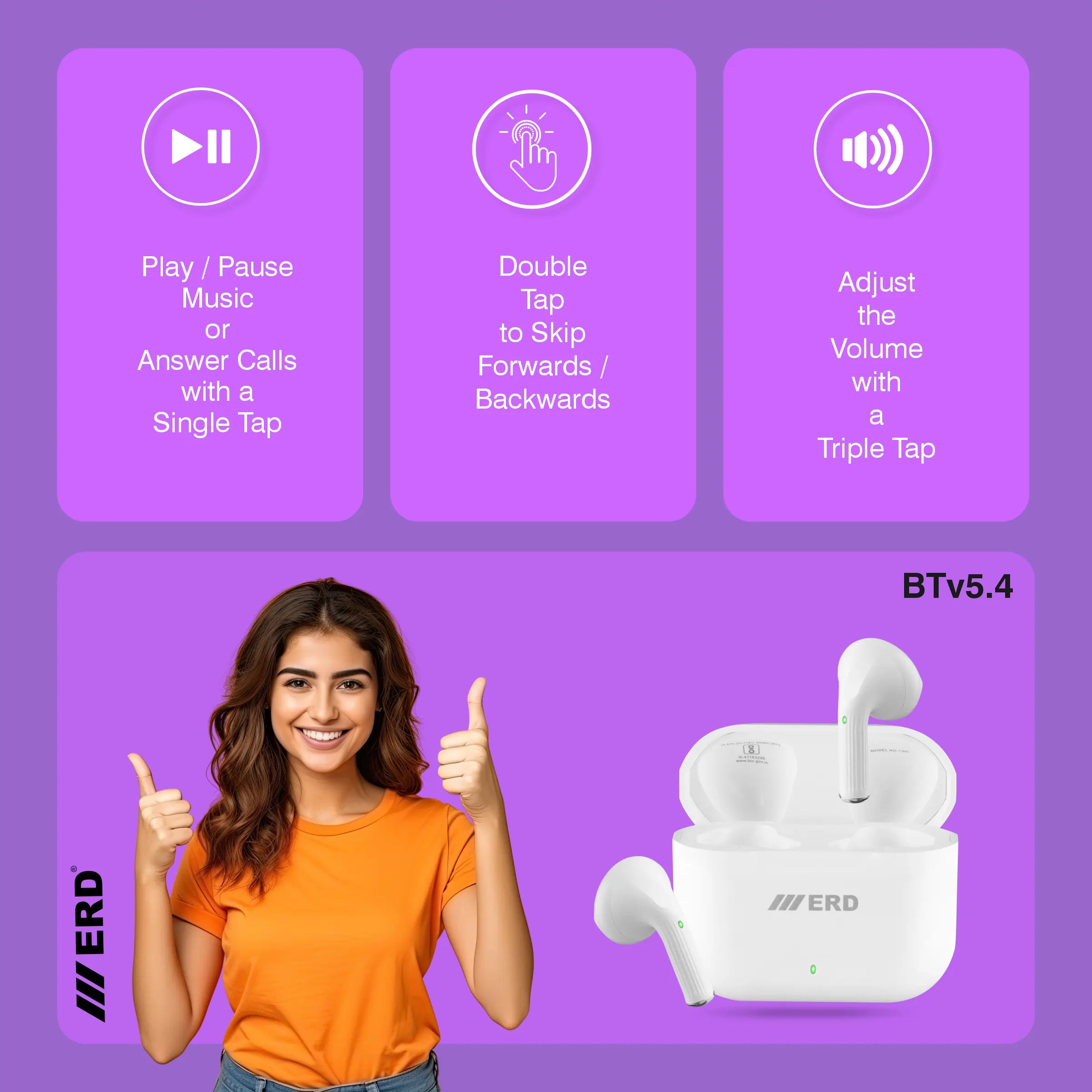 ERD TWS-120  Wireless Earbuds