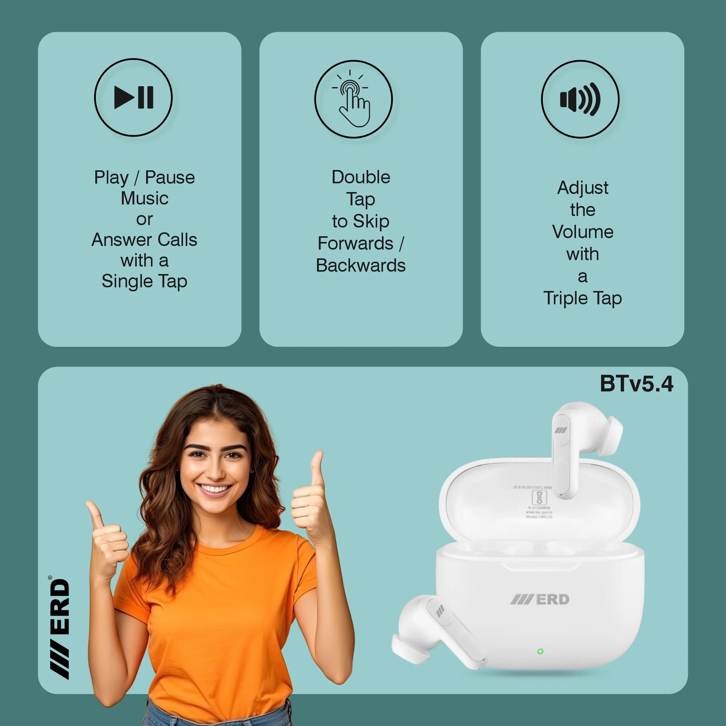 ERD TWS-20 Wireless Earbuds