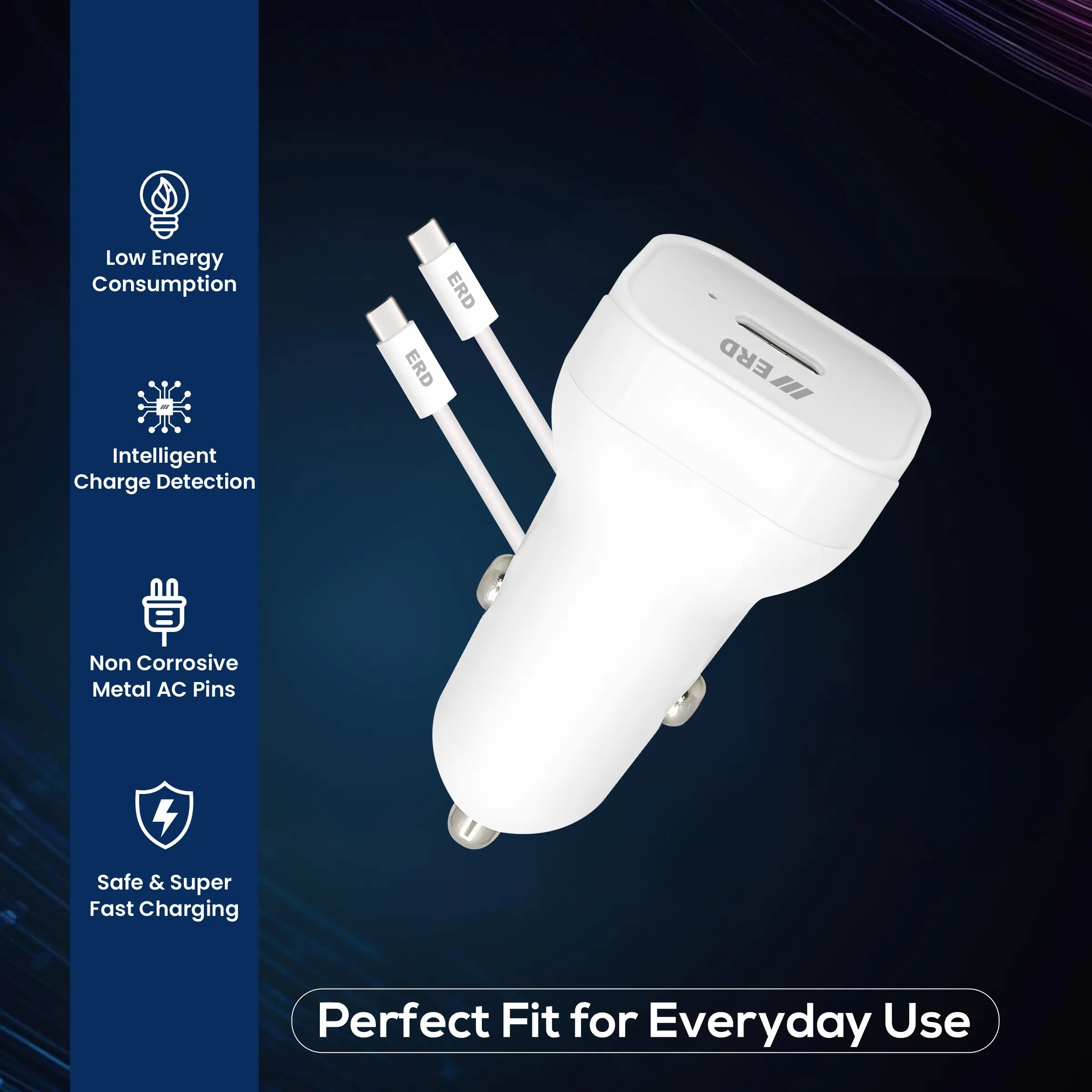 ERD CC-132 CHARGER  USB-CTOC PD WHT 25W Fast Charger