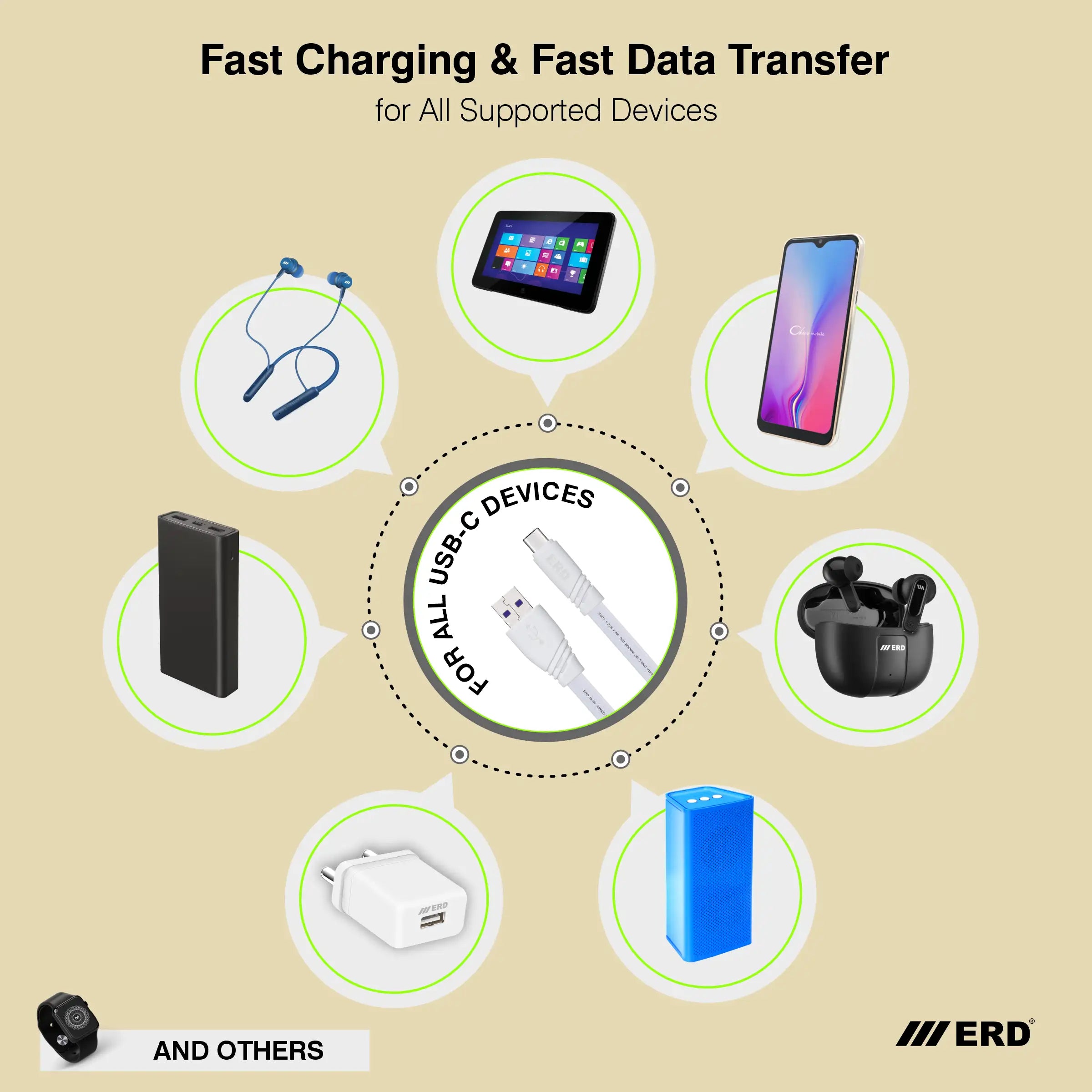 ERD UC-235 USB-C DATA CABLE FLAT PW 35W