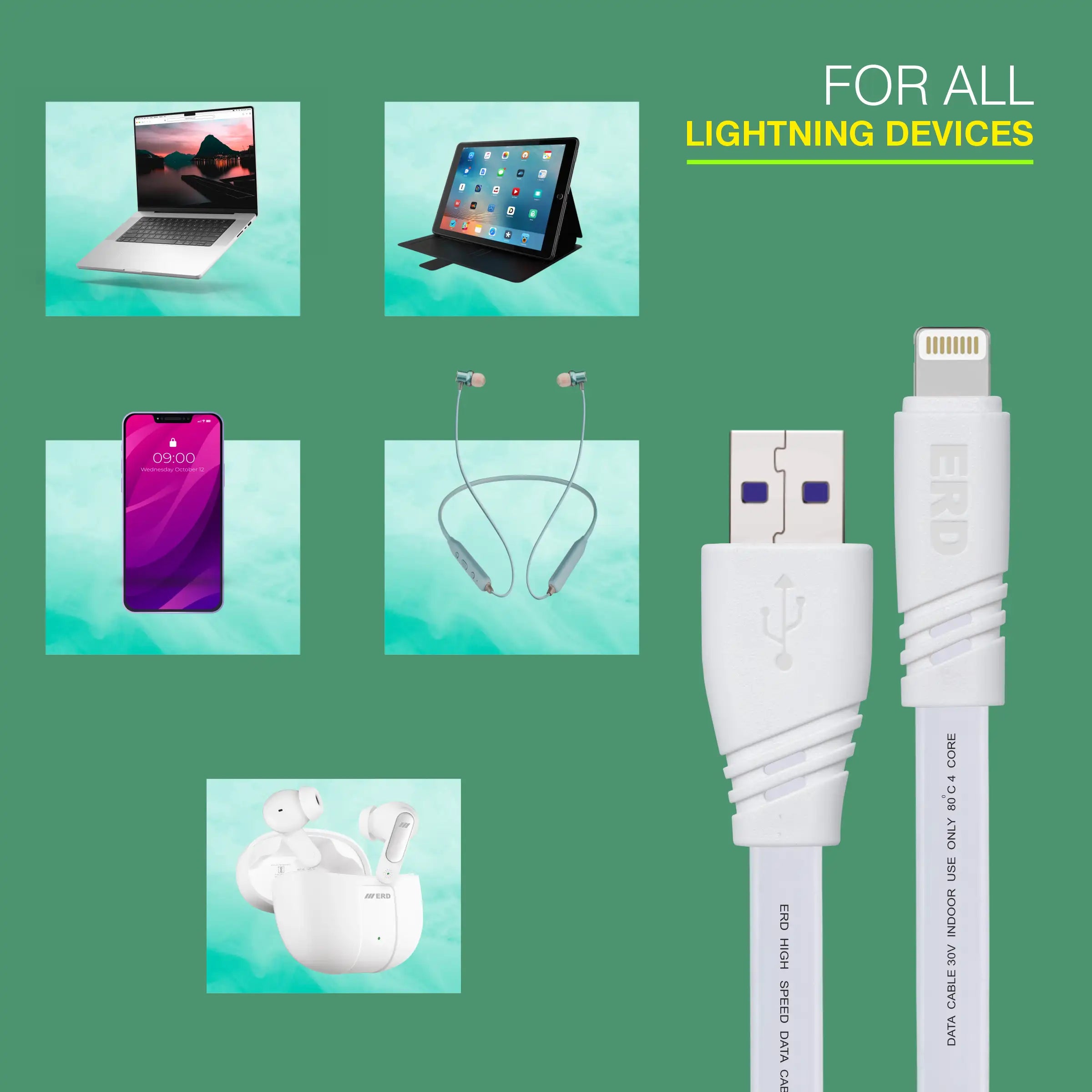 ERD UC-271 LIGHTNING DATA CABLE FLAT PW