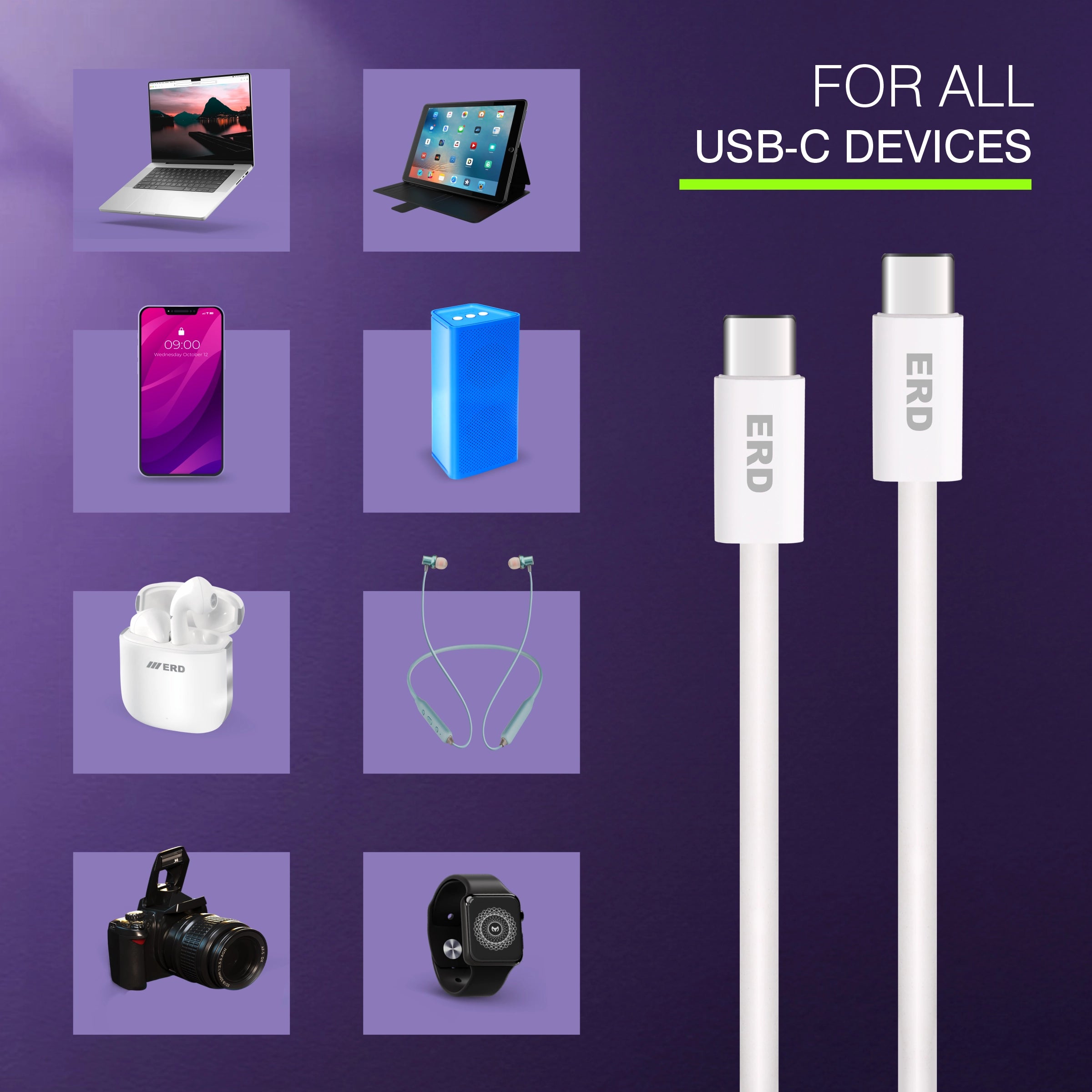 ERD UC-303 USB-C TO C CABLE PPW 65W