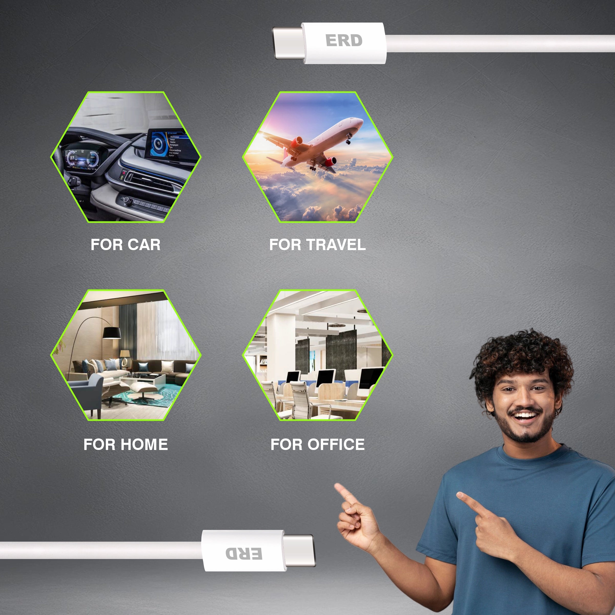 ERD UC-307 USB-C TO C CABLE PPW IP15 60W