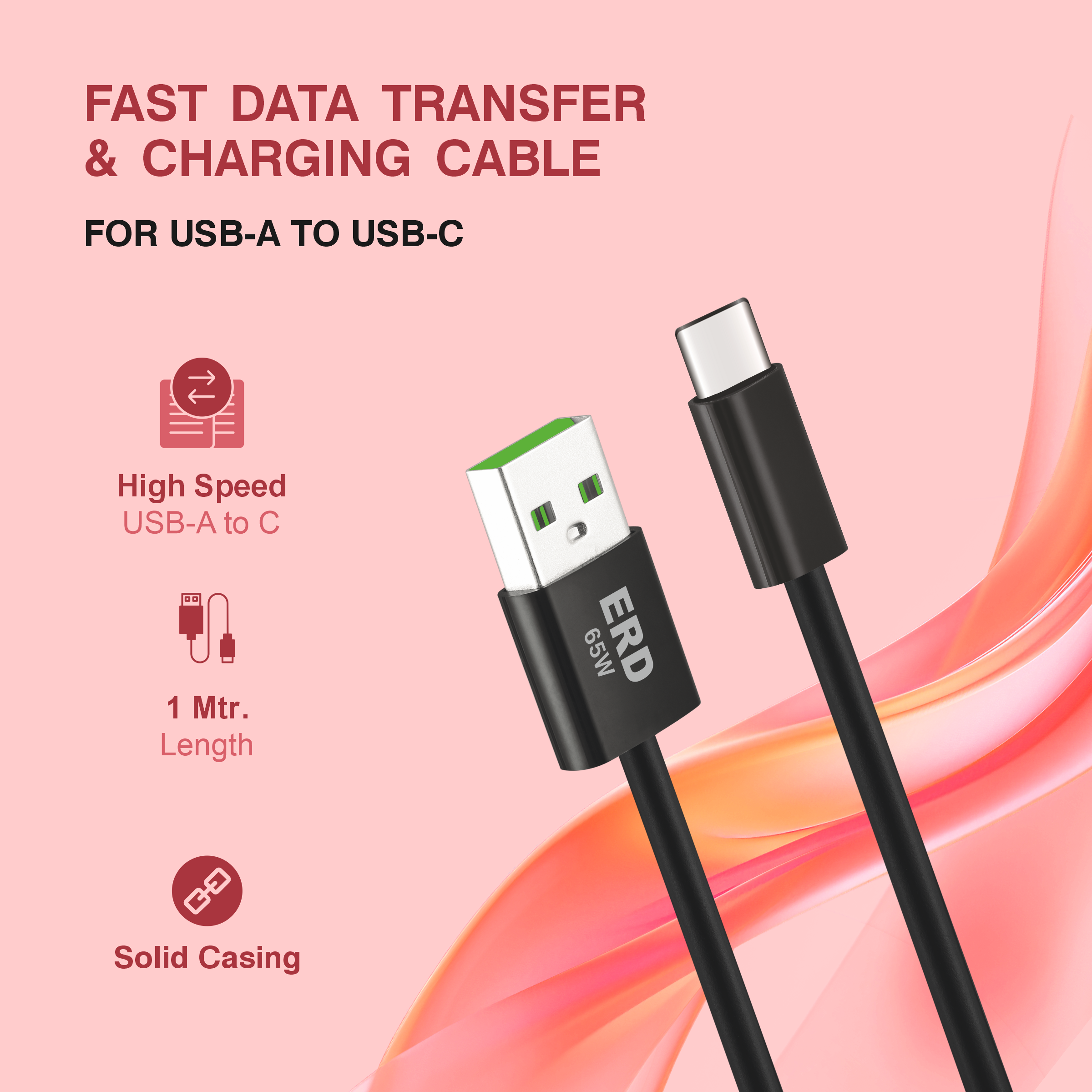 ERD UC-312 USB-C DATA CABLE PPB 65W