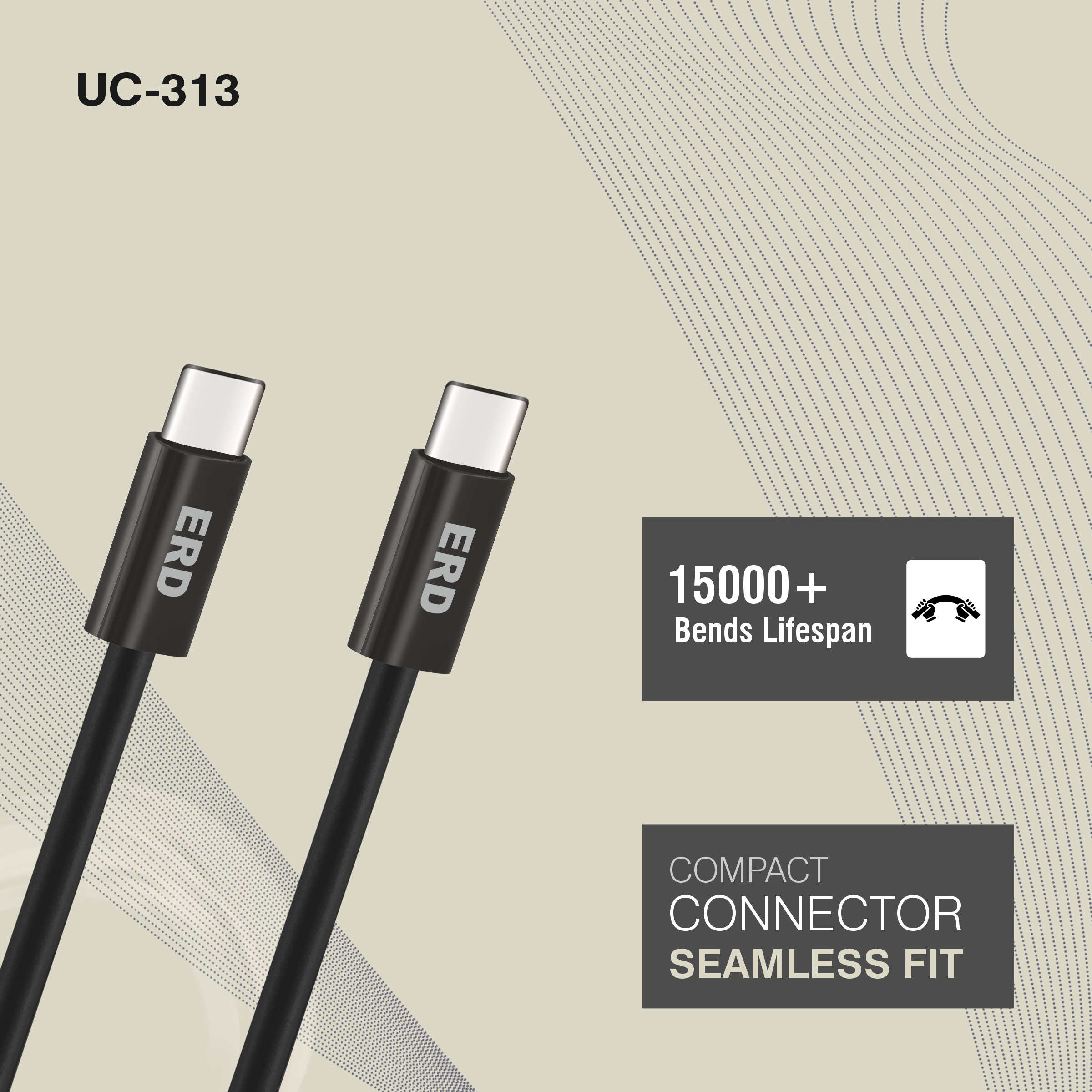 UC-313 USB-C To C Solid Casing Data Cable