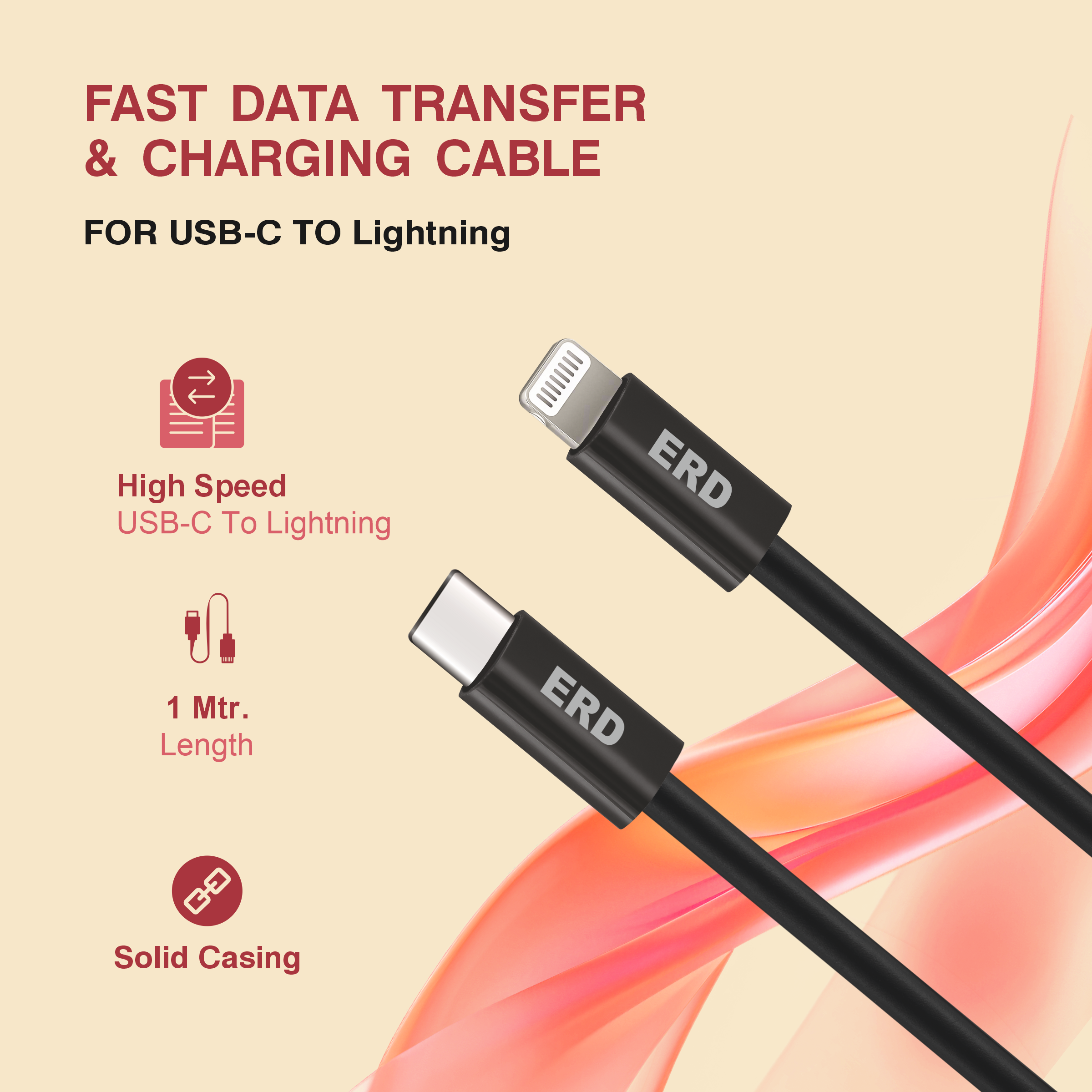 UC-316 USB-C To Lightning Solid Casing Data Cable