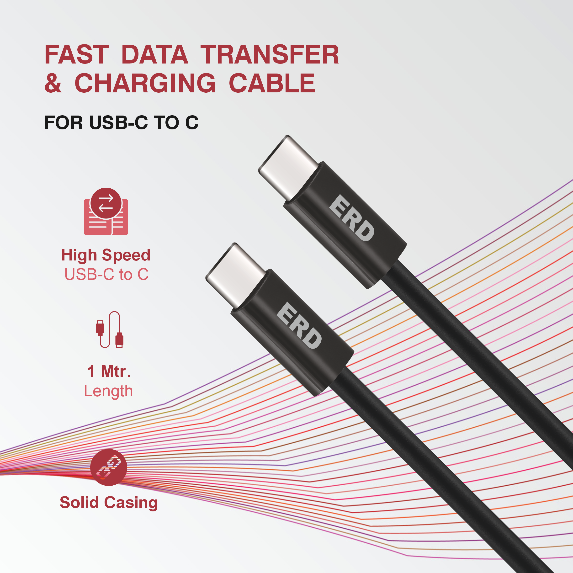 UC-317 USB-C To C IP15 Solid Casing Data Cable