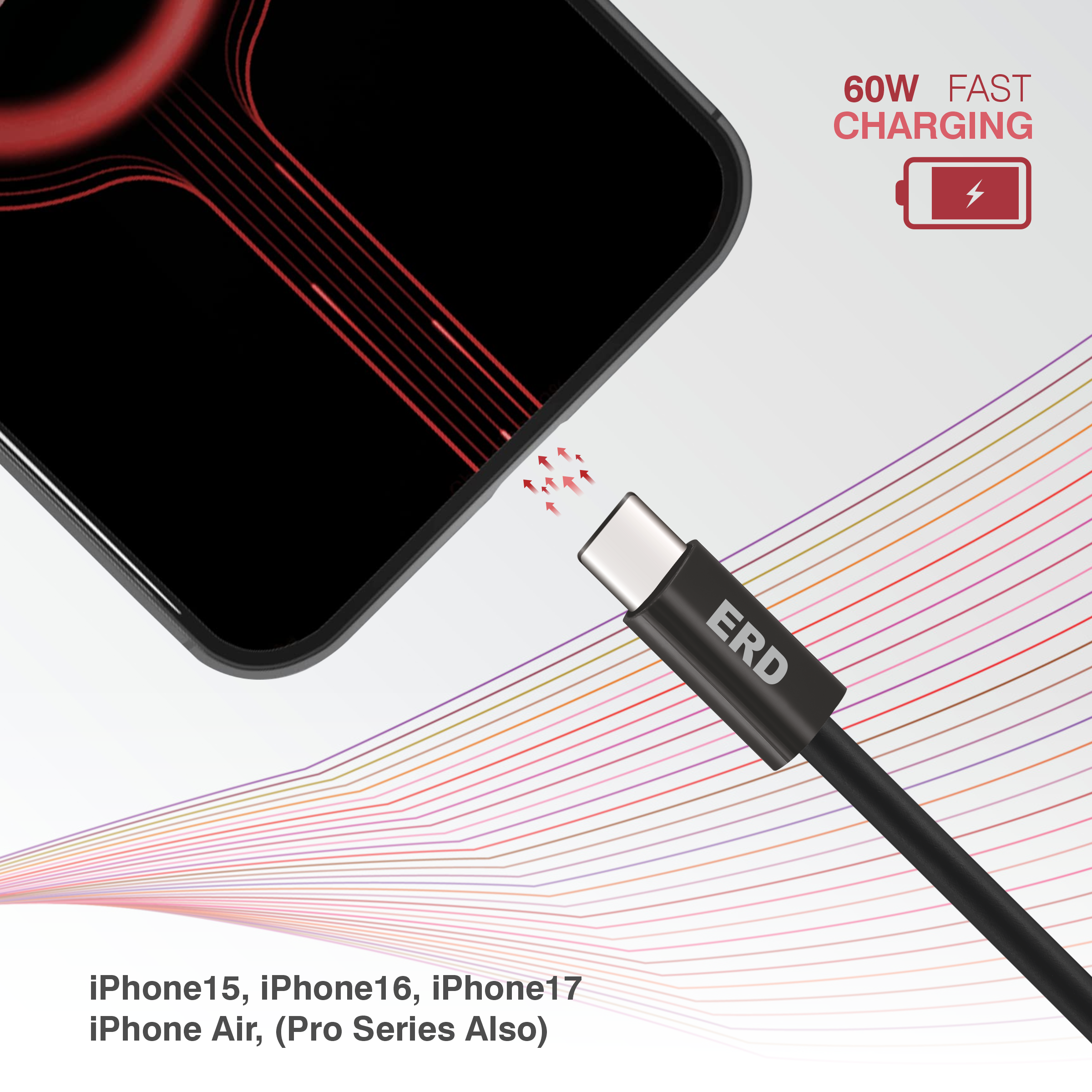 UC-317 USB-C To C IP15 Solid Casing Data Cable