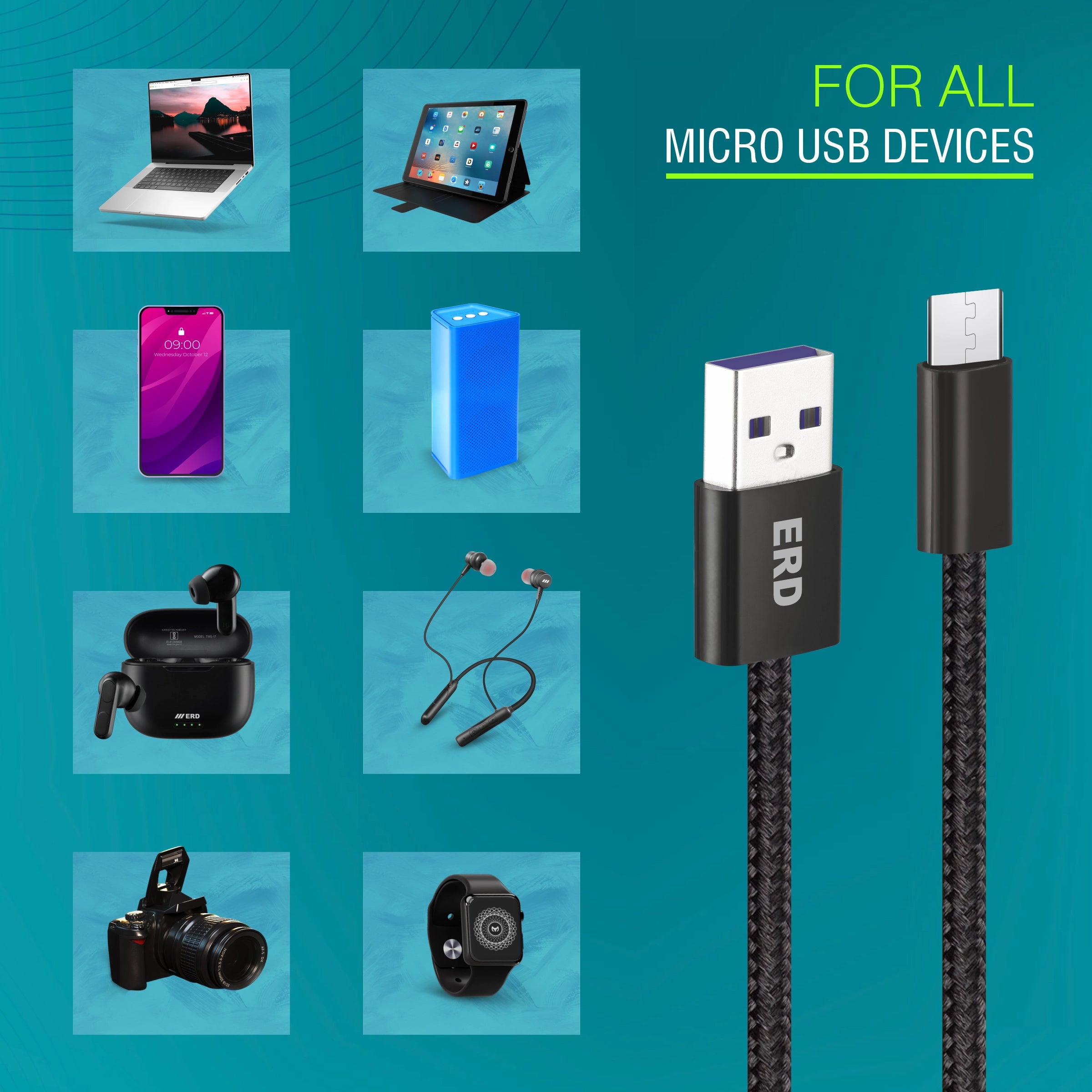 ERD UC-321 MICRO USB DATA CABLE BPB 25W