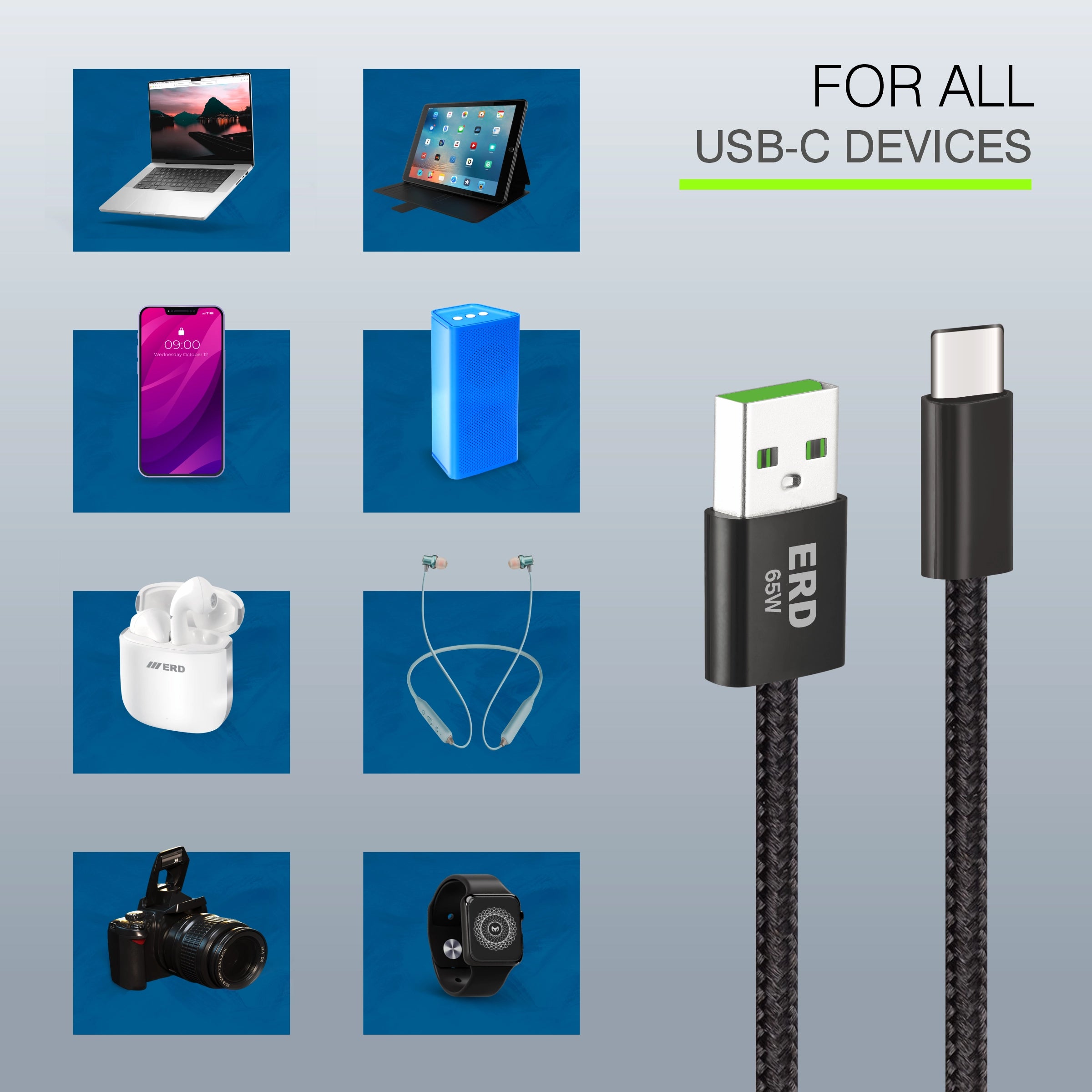 ERD UC-322 USB-C DATA CABLE BPB 65W