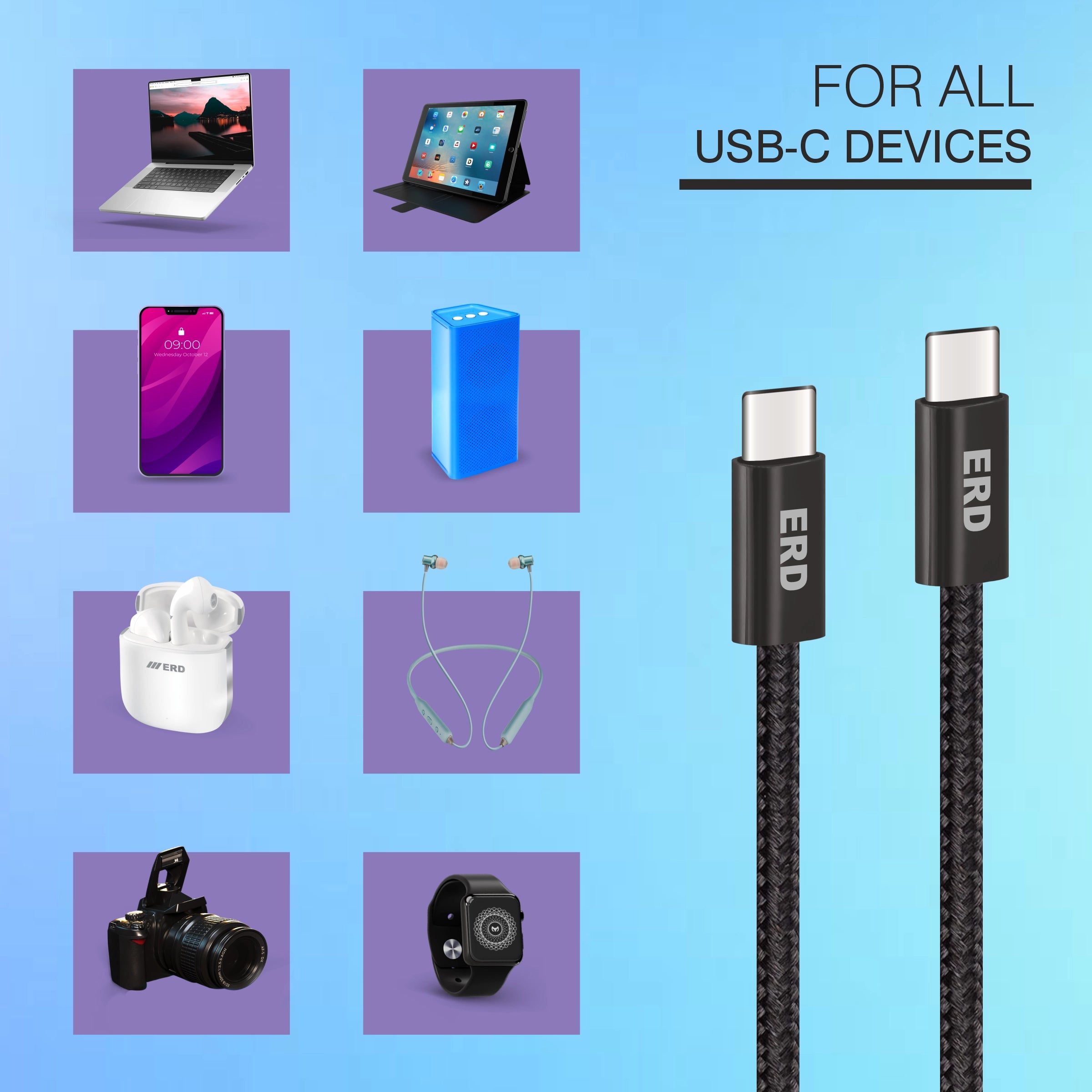 ERD UC-323 USB-C TO C CABLE BPB 65W