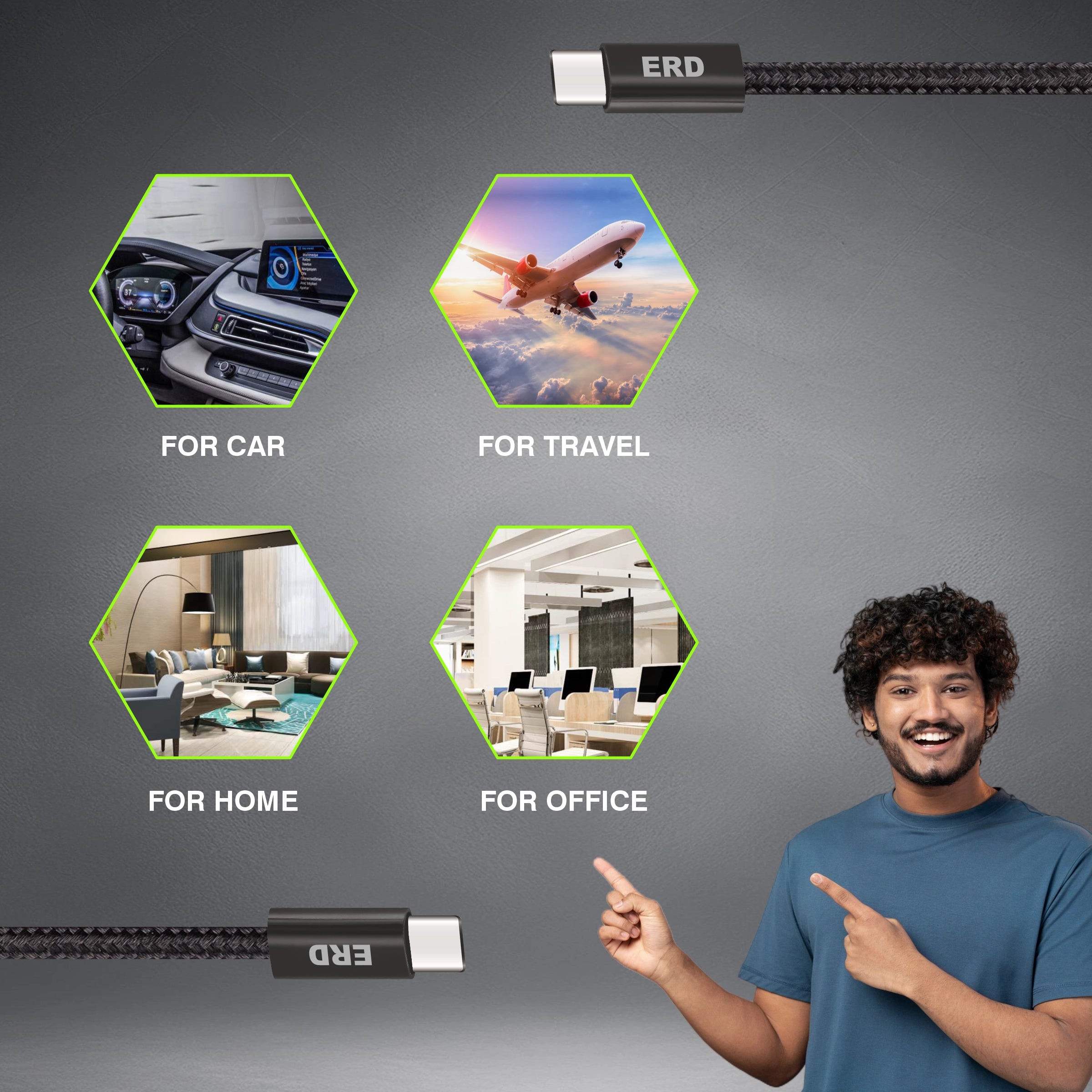 ERD UC-327 USB-C TO C CABLE BPB IP15 60W