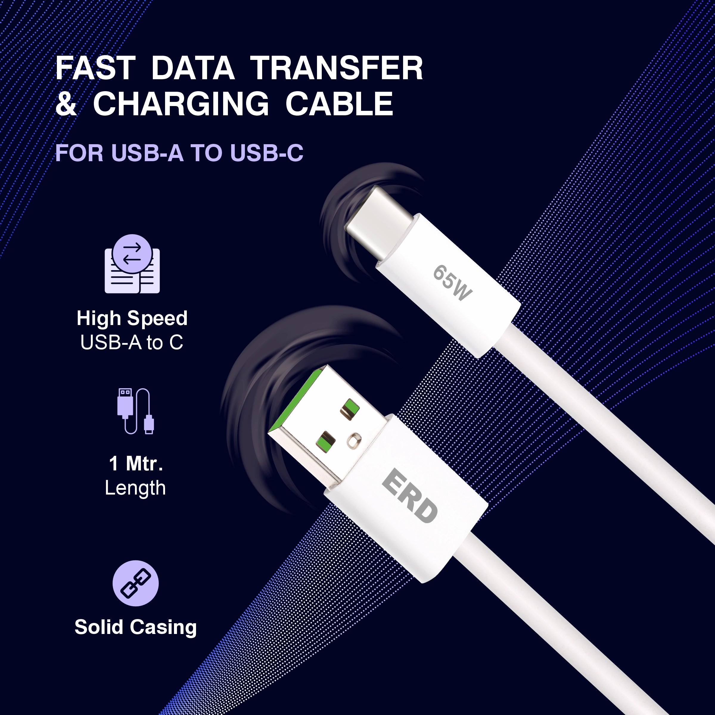 ERD UC-361 USB-A TO C Data Cable-65W