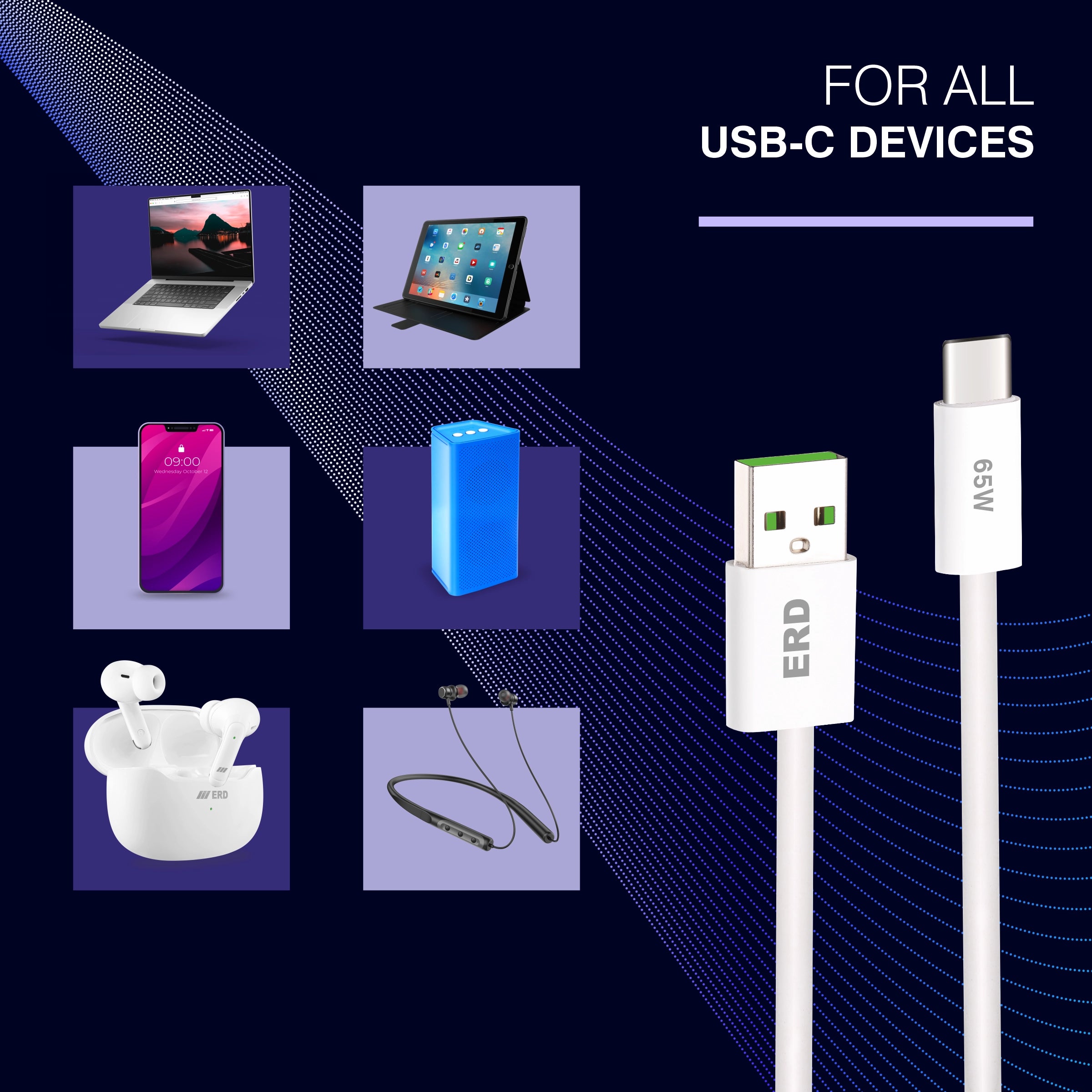 ERD UC-361 USB-A TO C Data Cable-65W