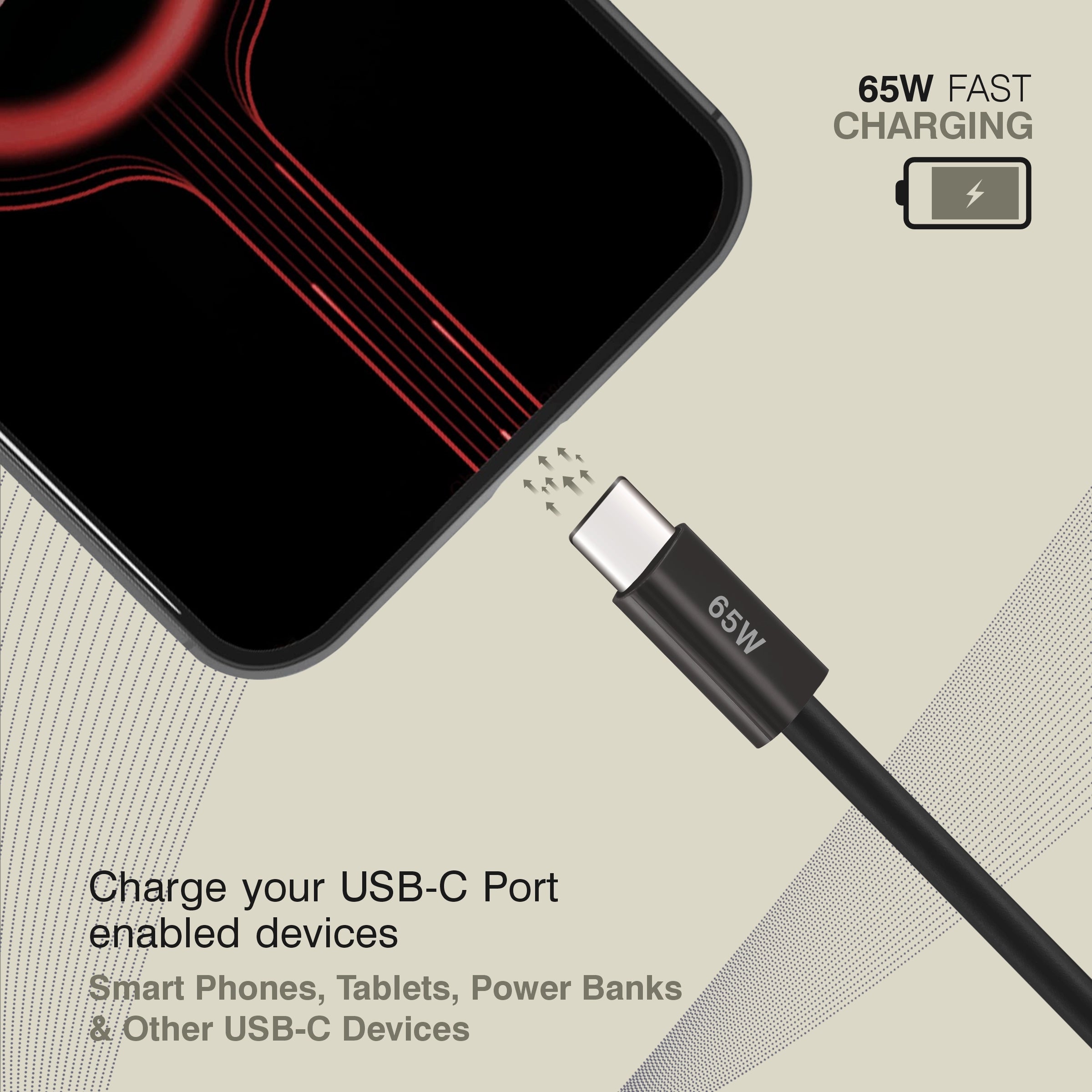 ERD UC-362 USB-A TO C Data Cable-65W