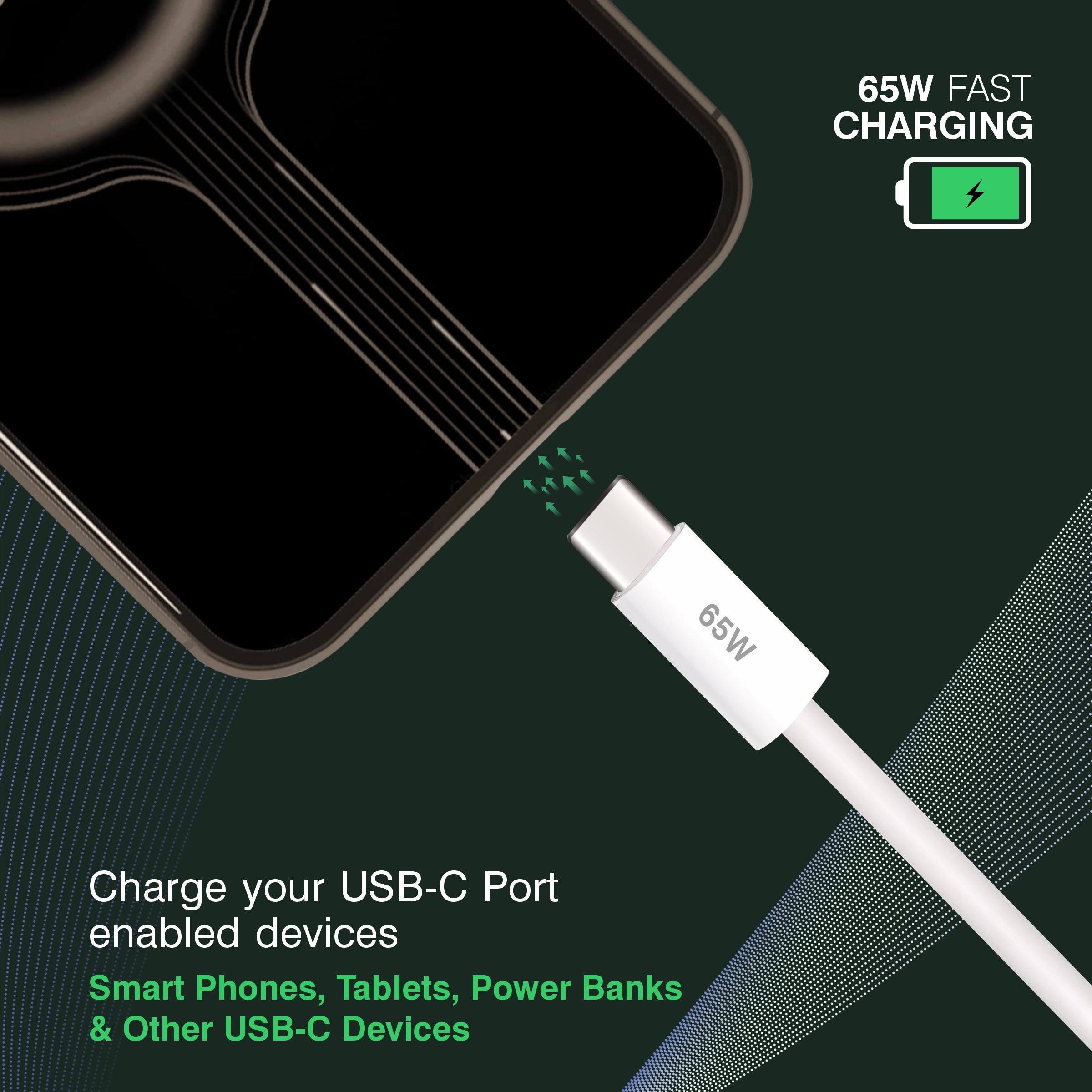 ERD UC-364 USB-A TO C Data Cable 65W 2Meter