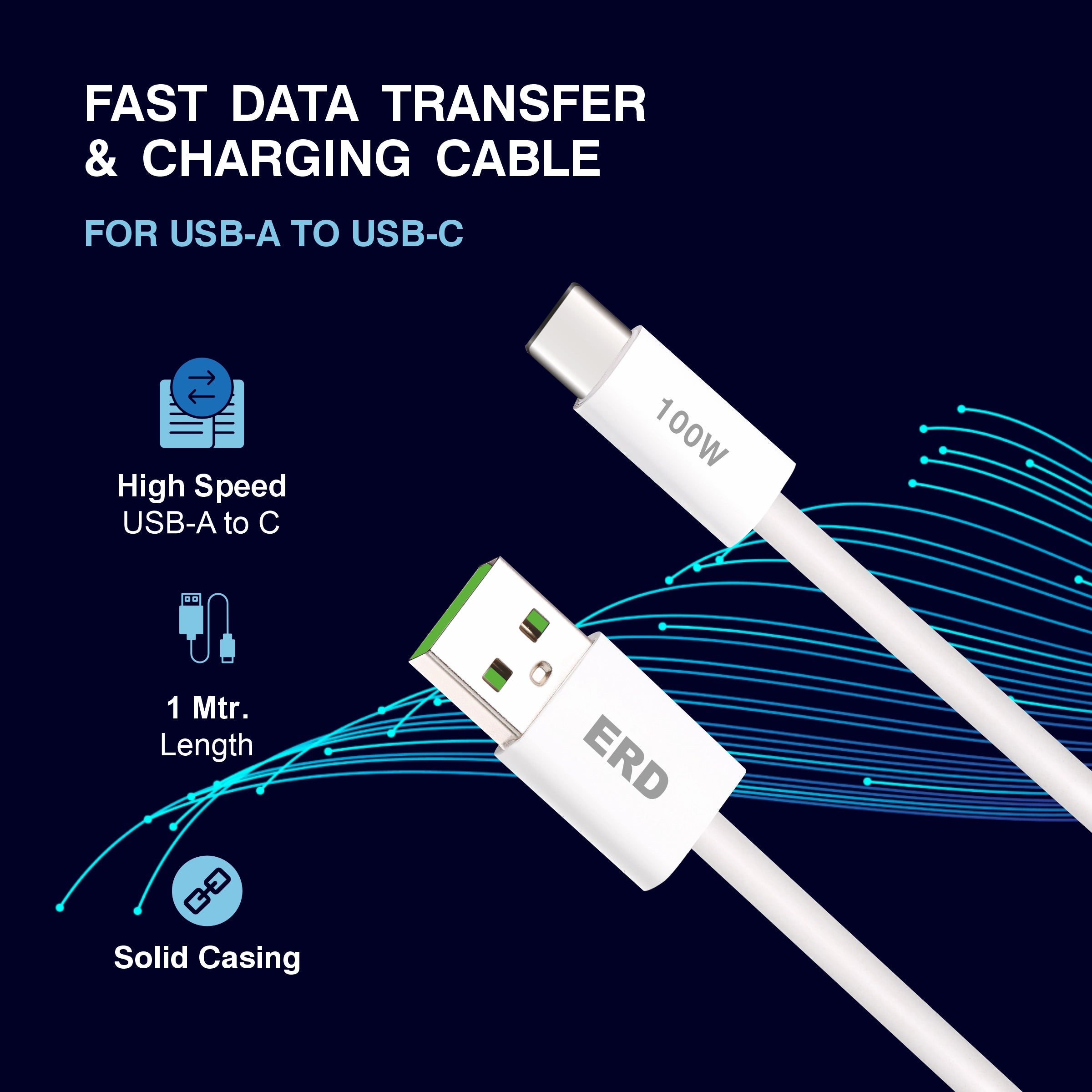 ERD UC-365 USB-A TO C Data Cable-100W