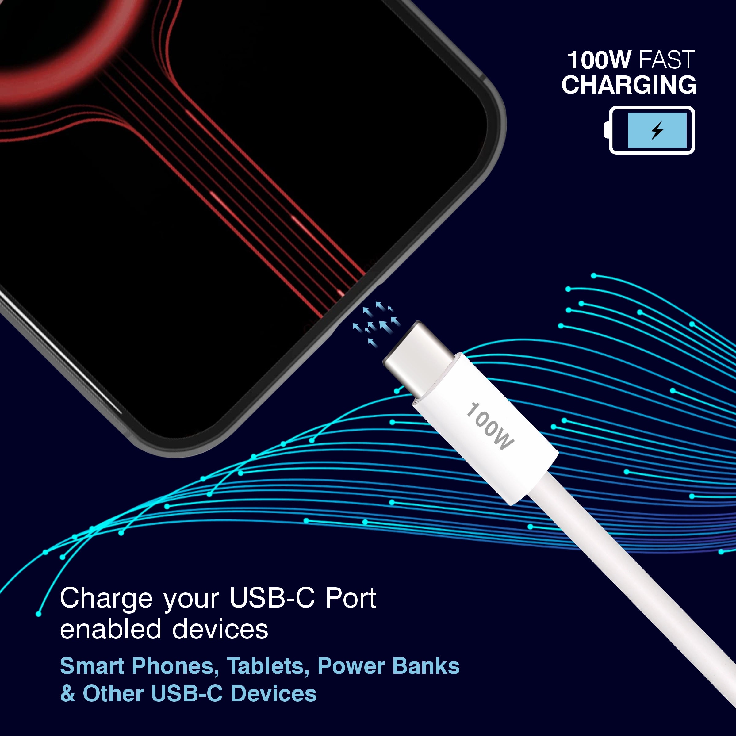 ERD UC-365 USB-A TO C Data Cable-100W