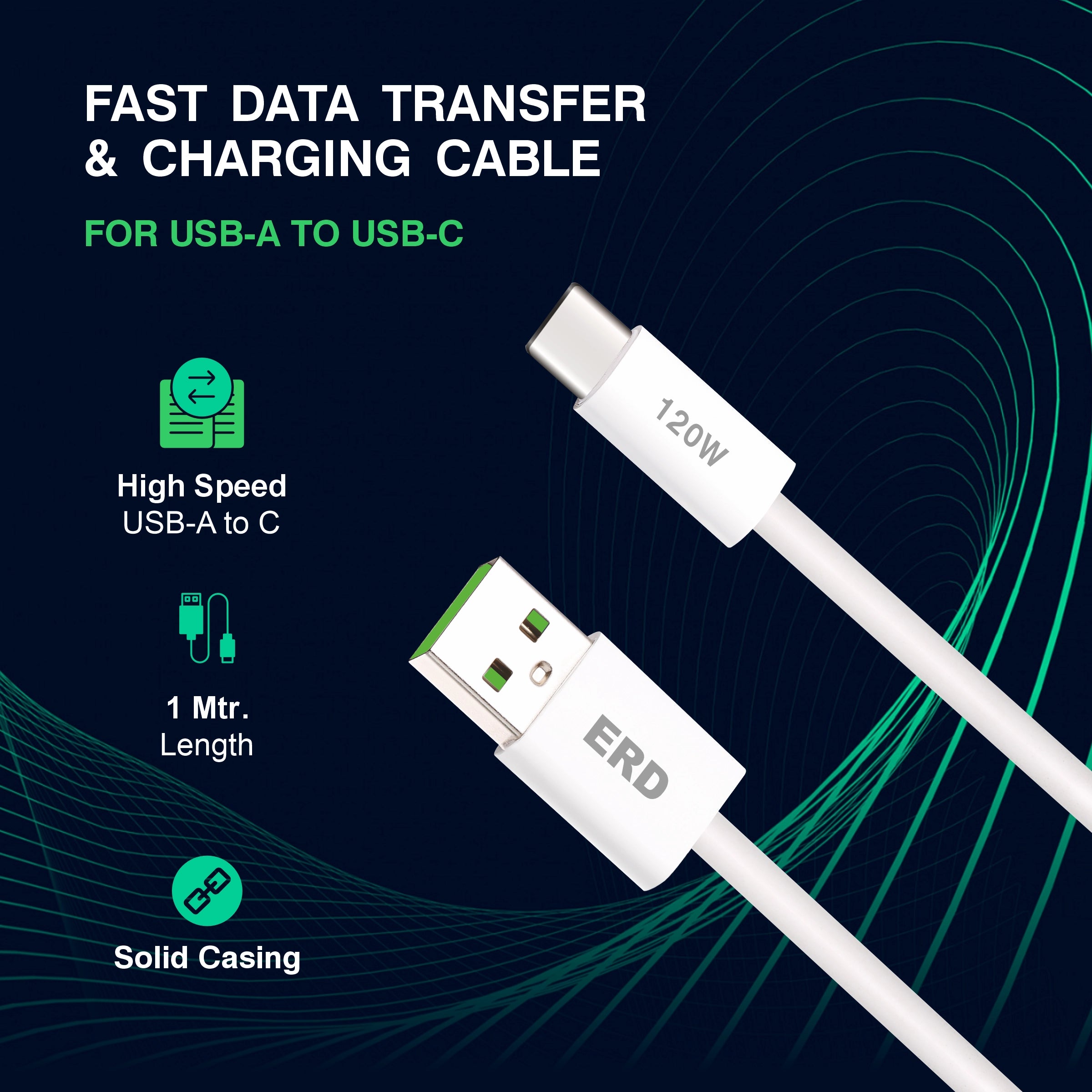 ERD UC-367 USB-A TO C SMART Data Cable-120W