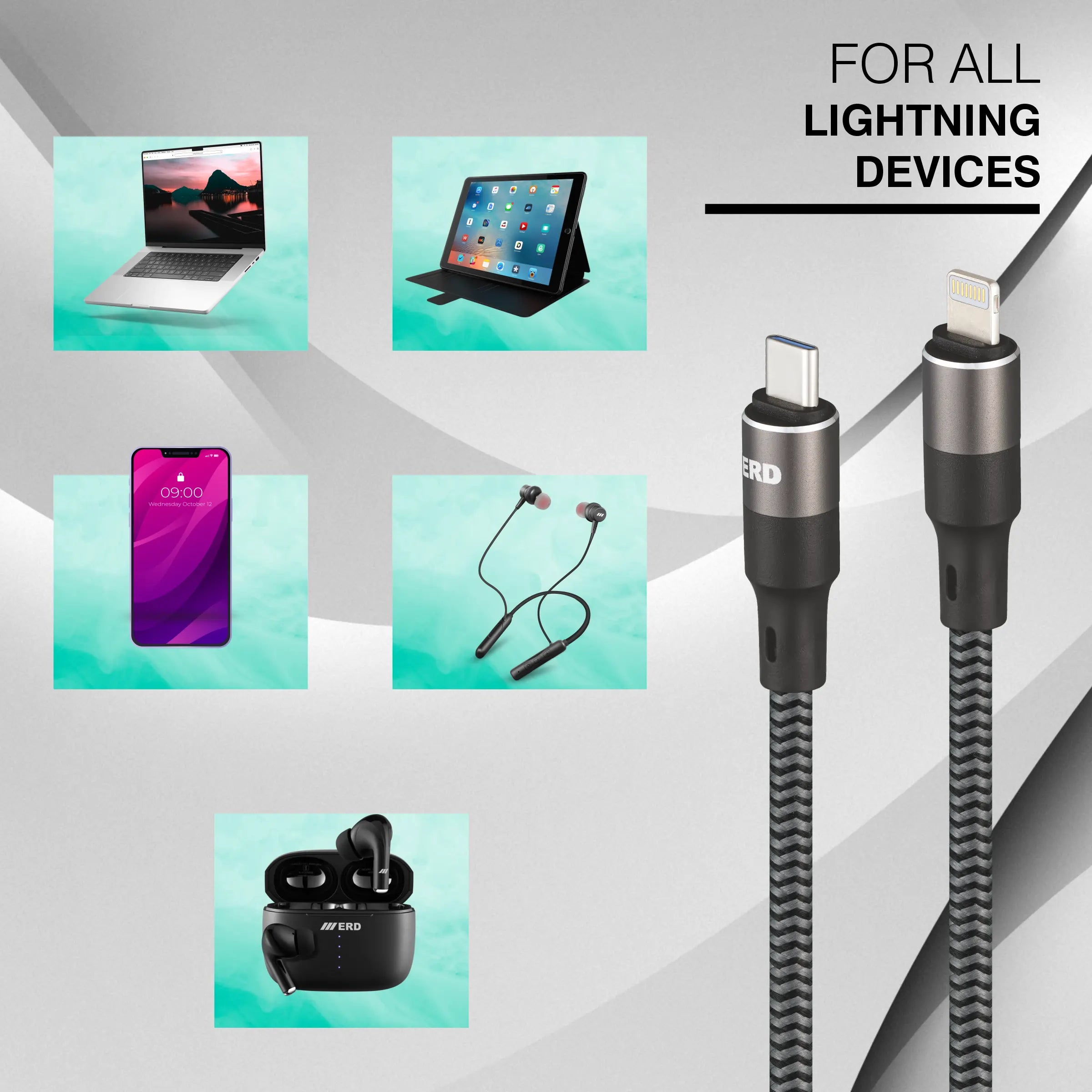 UC 197 USB-C TO Lightning Metal Braided Data Cable