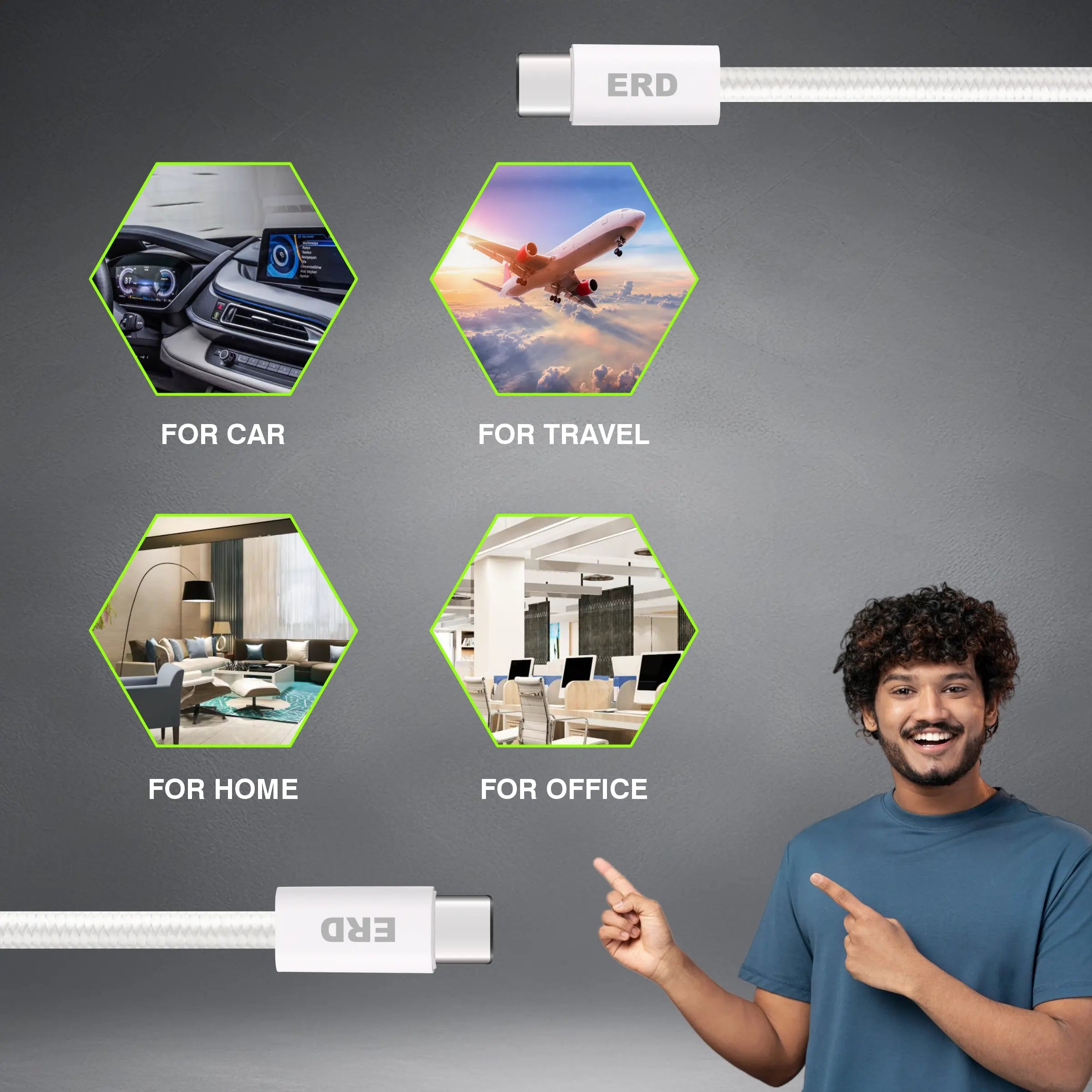 UC-192 USB-C TO C IP15 Power Delivery Braided Data Cable